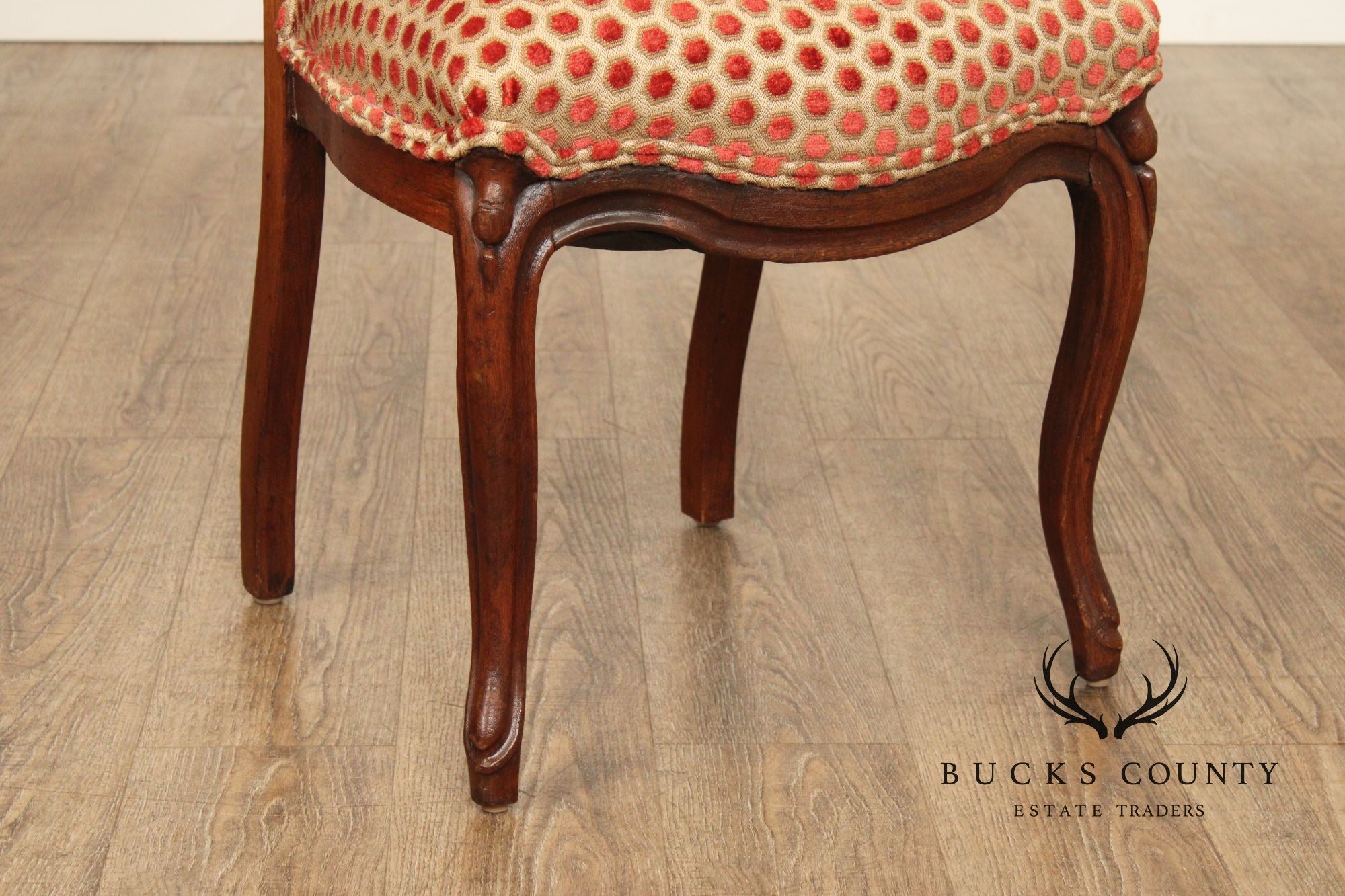 French Louis XV Style Pair of Carved Walnut Side Chairs
