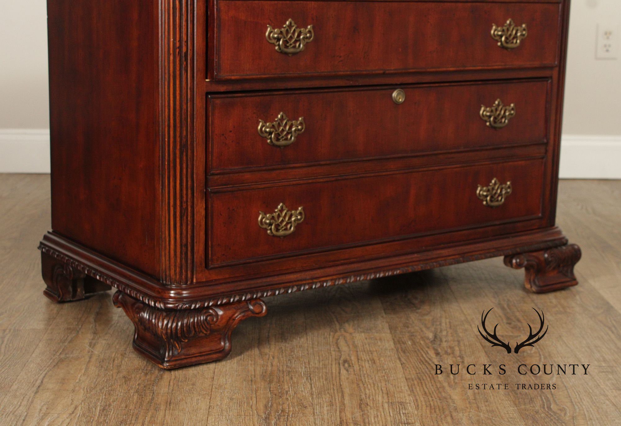 Hooker Furniture 'Seven Seas' Georgian Style Carved Mahogany File Cabinet