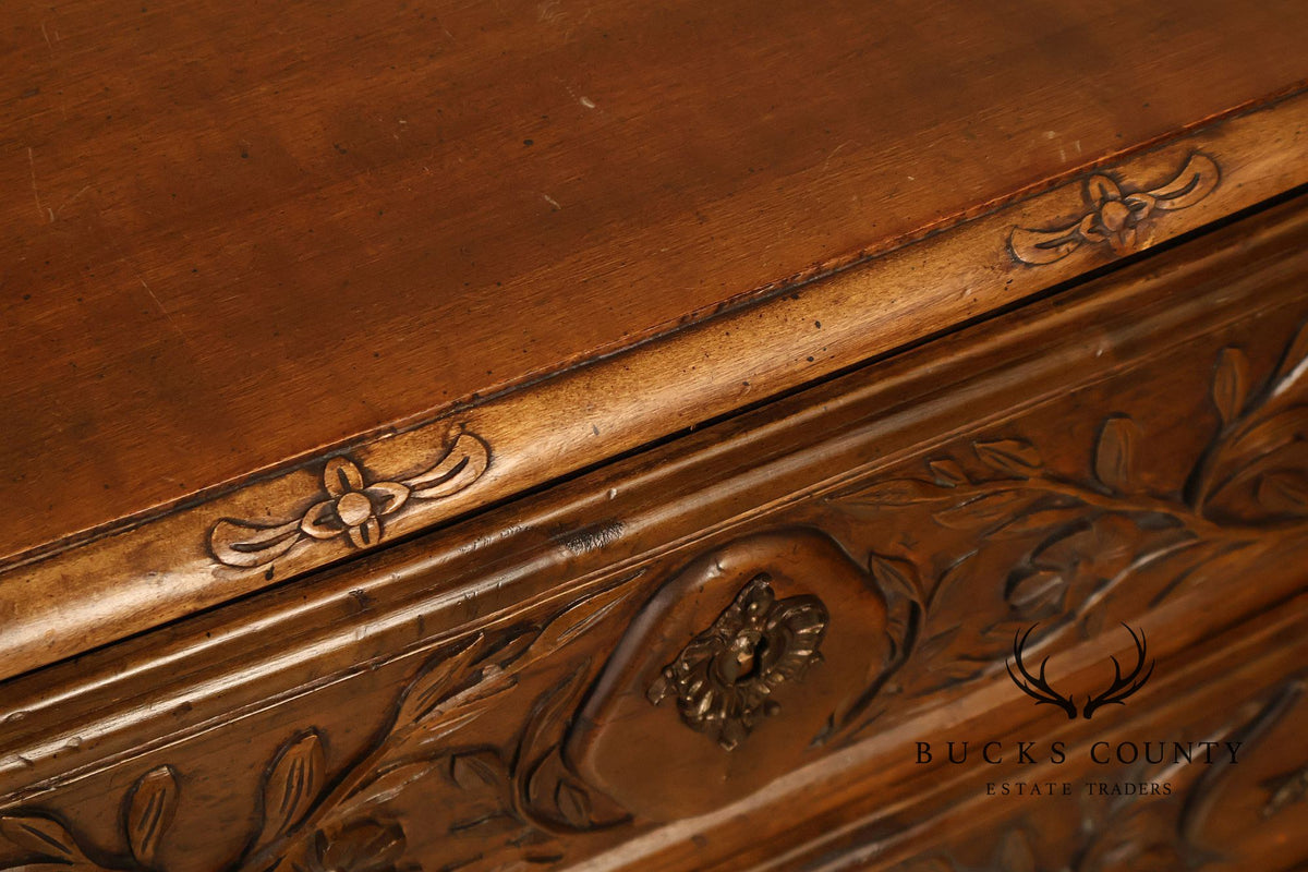 Rustic Italian Style Floral Carved Chest