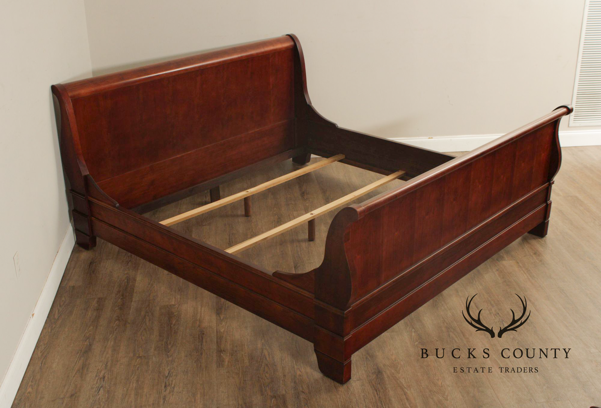 Louis Philippe Style Cherry King Sleigh Bed