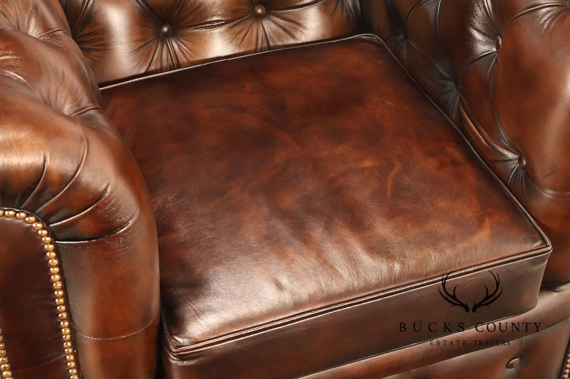 Distressed Brown Single Seater Cushion Chesterfield