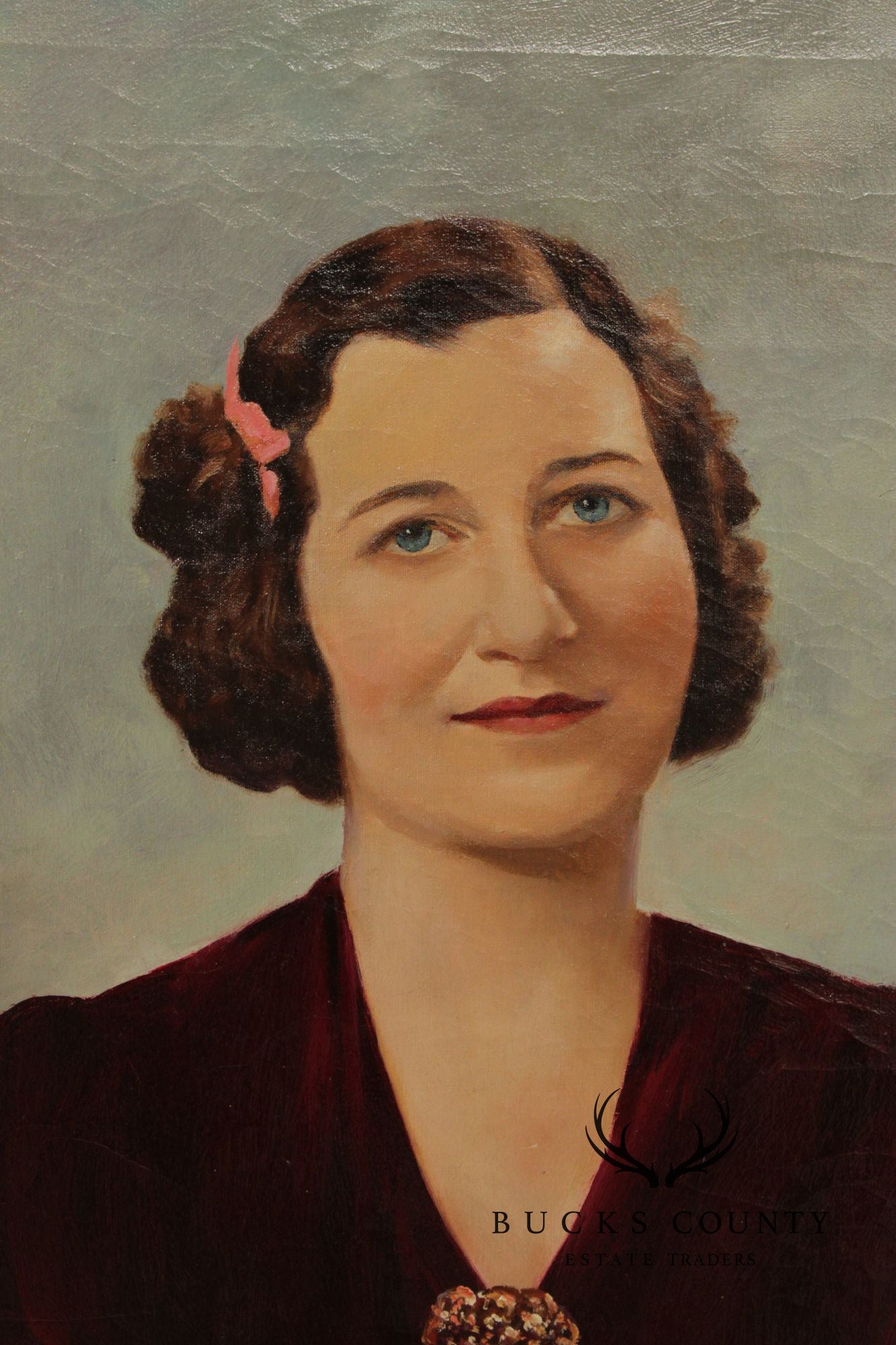 Cesare A. Ricciardi Framed Oil Portrait, Society Woman