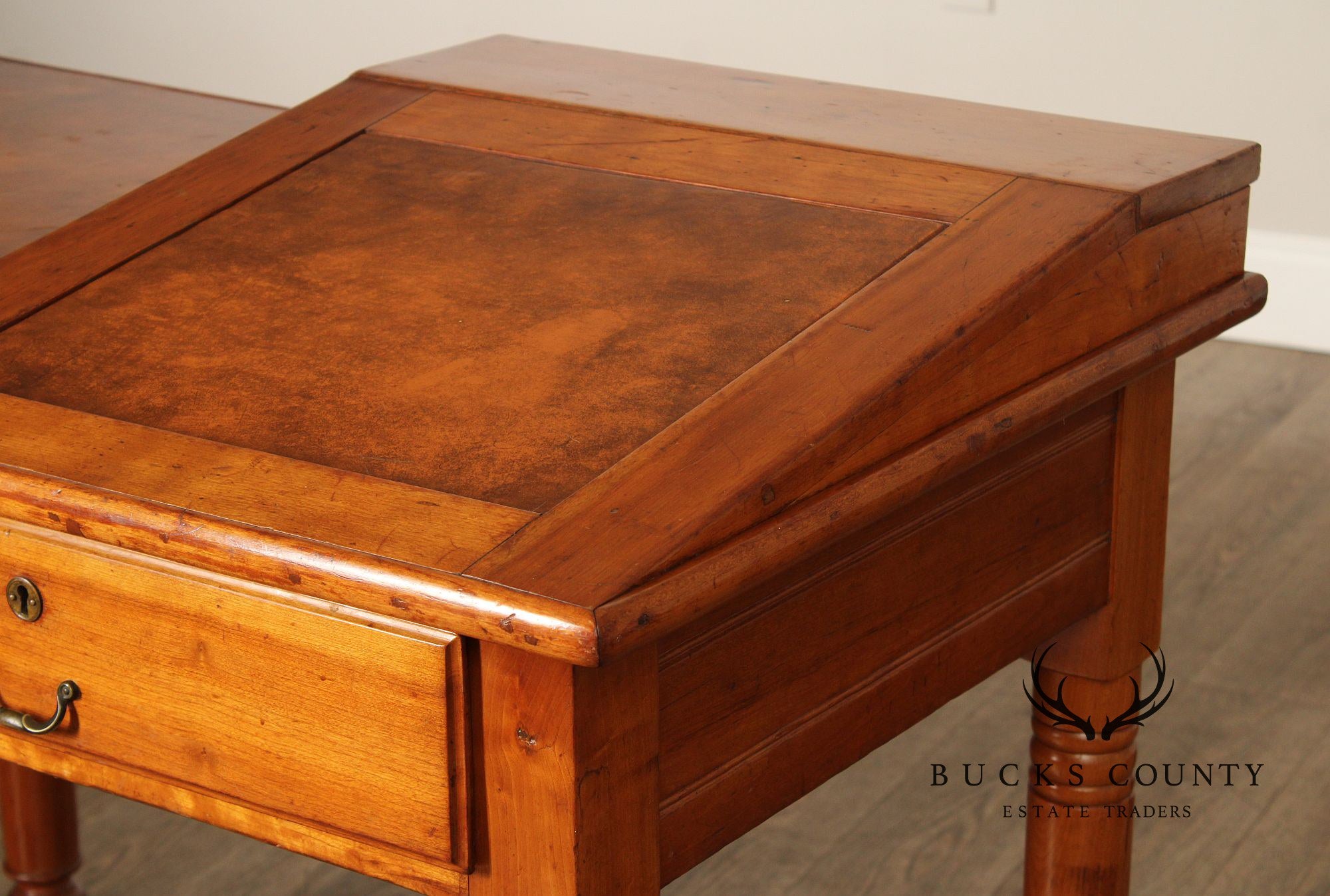 Antique Early American Applewood Slant Top Writing Desk