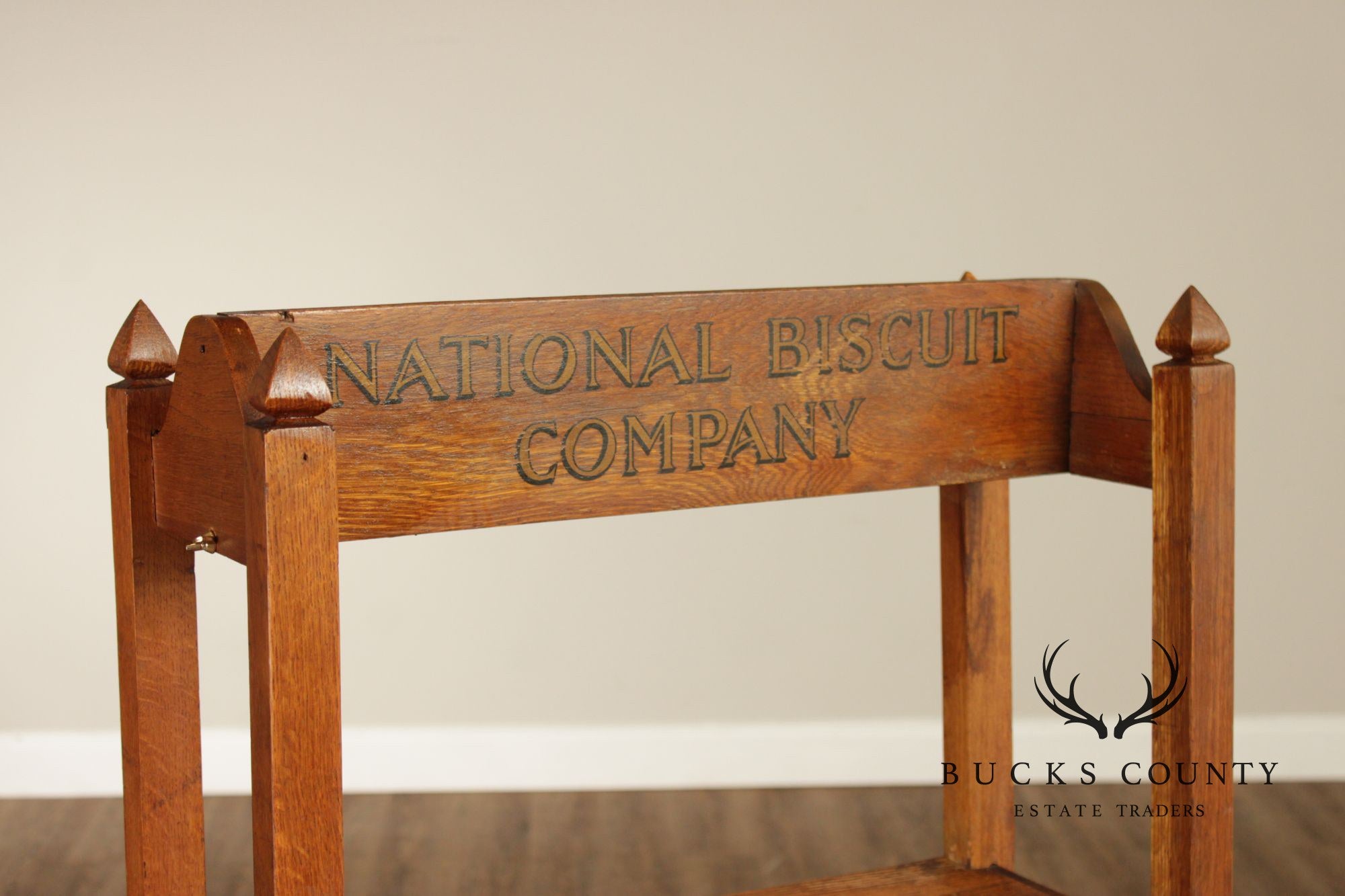 National Biscuit Company Arts & Crafts Oak Display Shelf