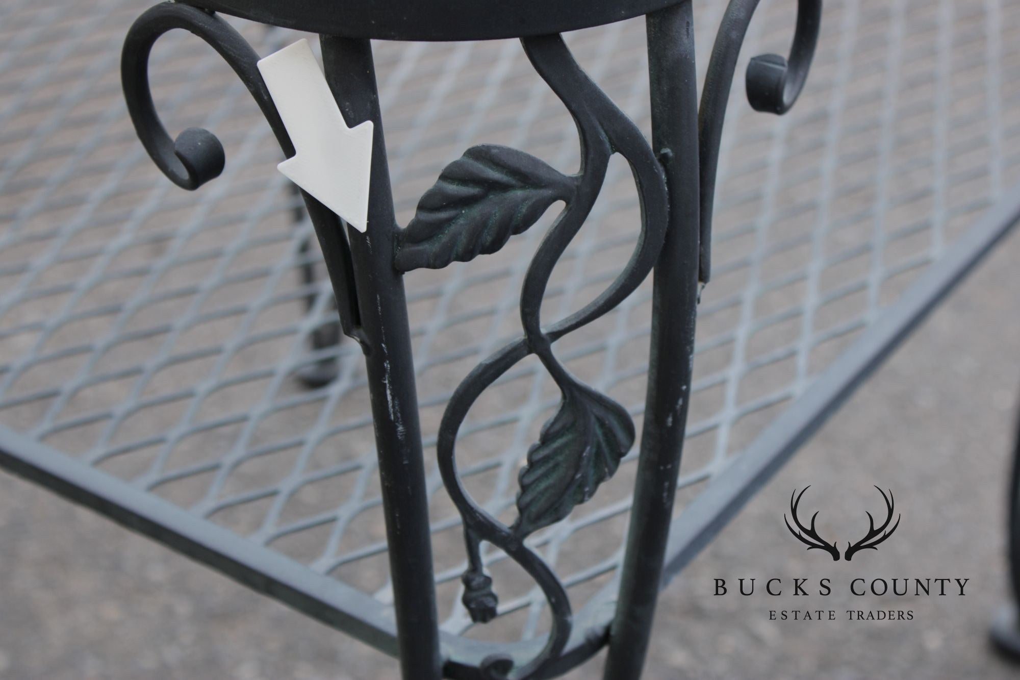Woodard 'Chantilly Rose' Glass Top Wrought Iron Patio Side Table