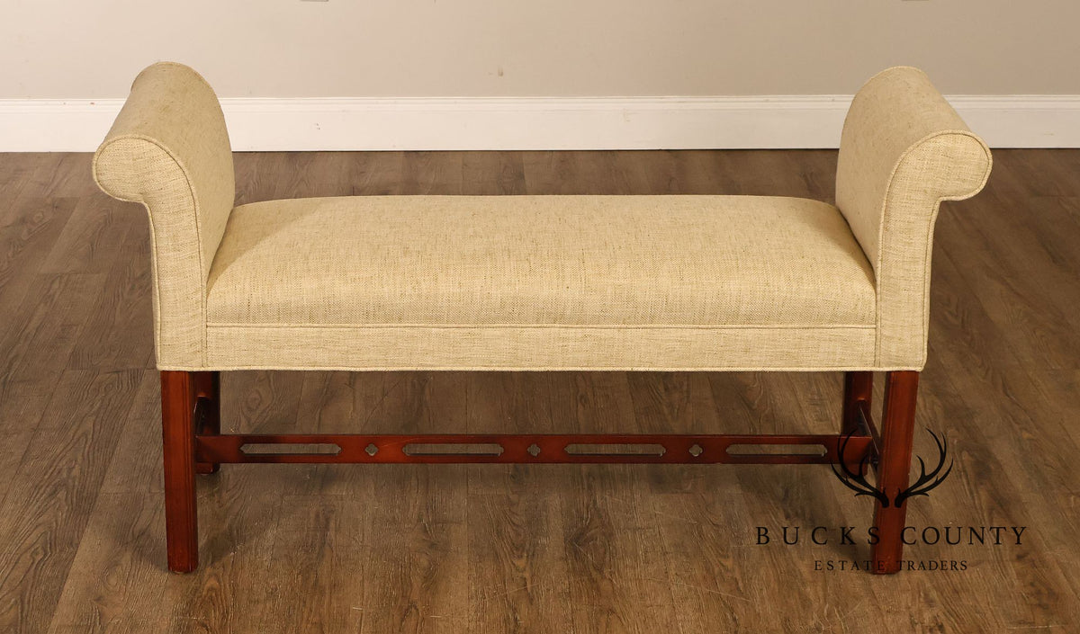 Ethan Allen Chippendale Style Mahogany Bench