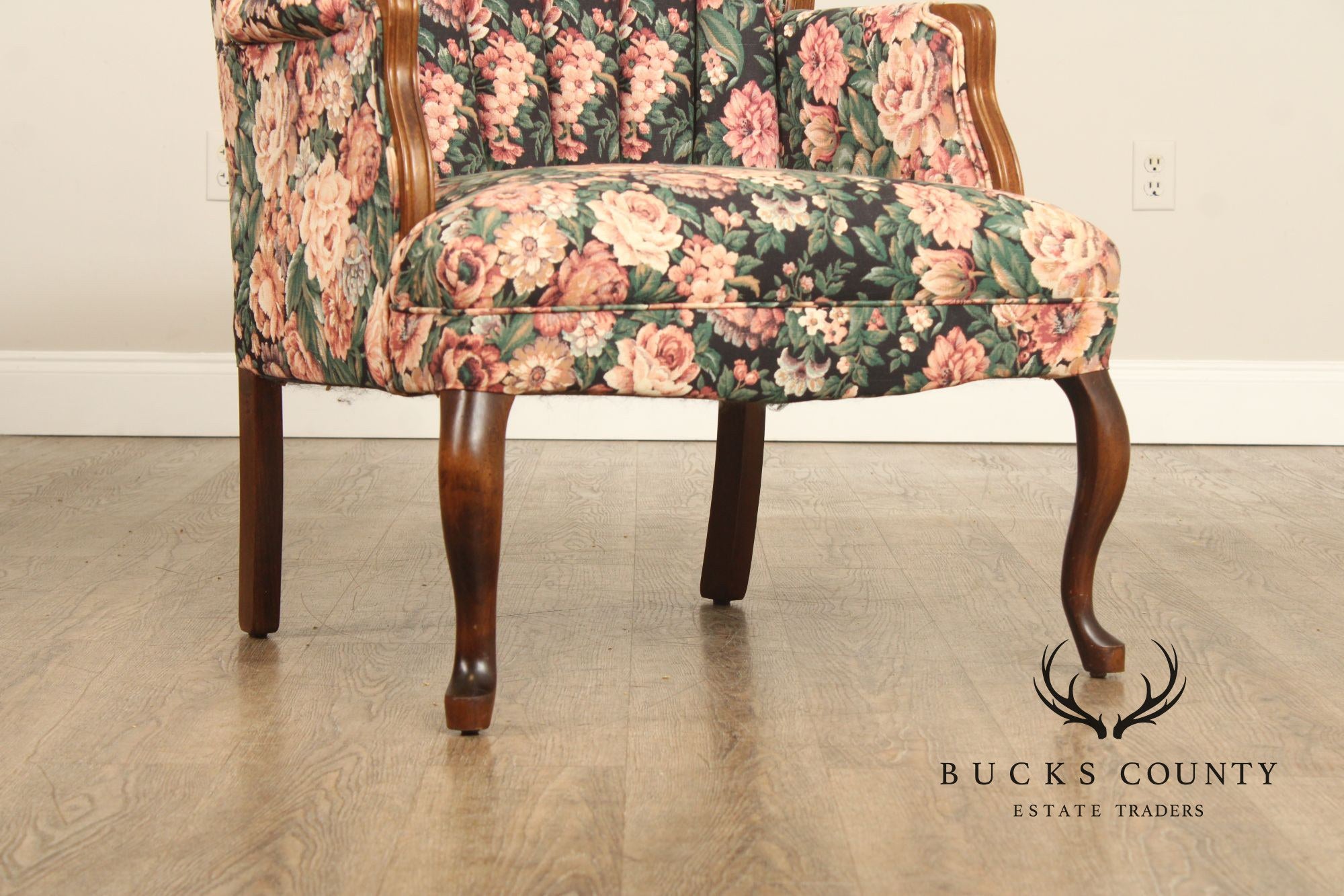 Queen Anne Style Channel Back Armchair