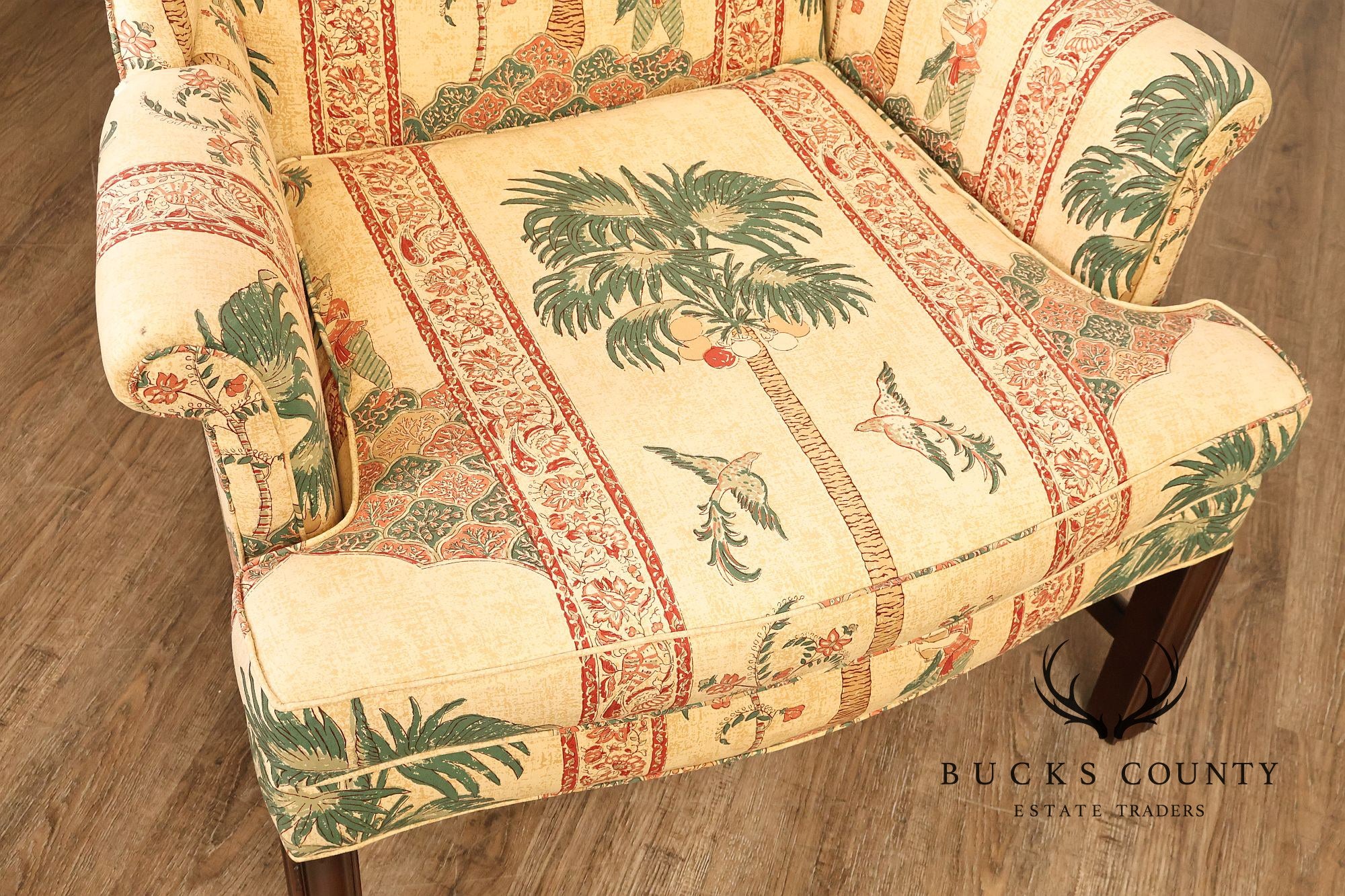 Kittinger Williamsburg Adaptation Chippendale Style Mahogany Wing Chair