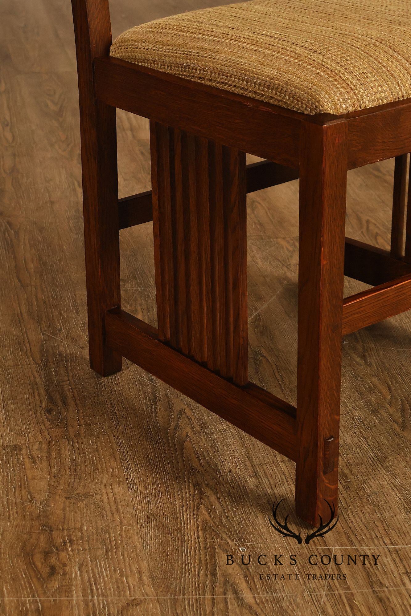Stickley Mission Collection Pair of Oak Spindle Side Dining Chairs