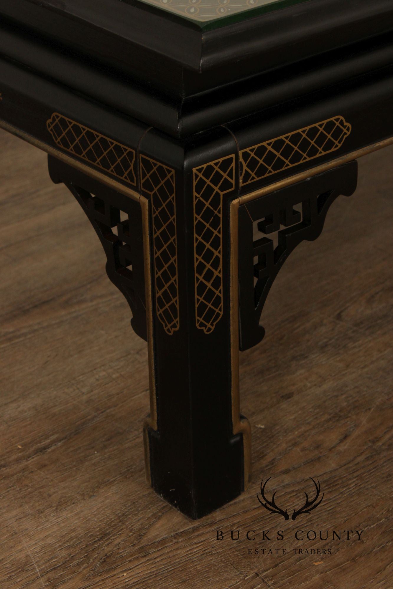Chinoiserie Glass Top Coffee Table