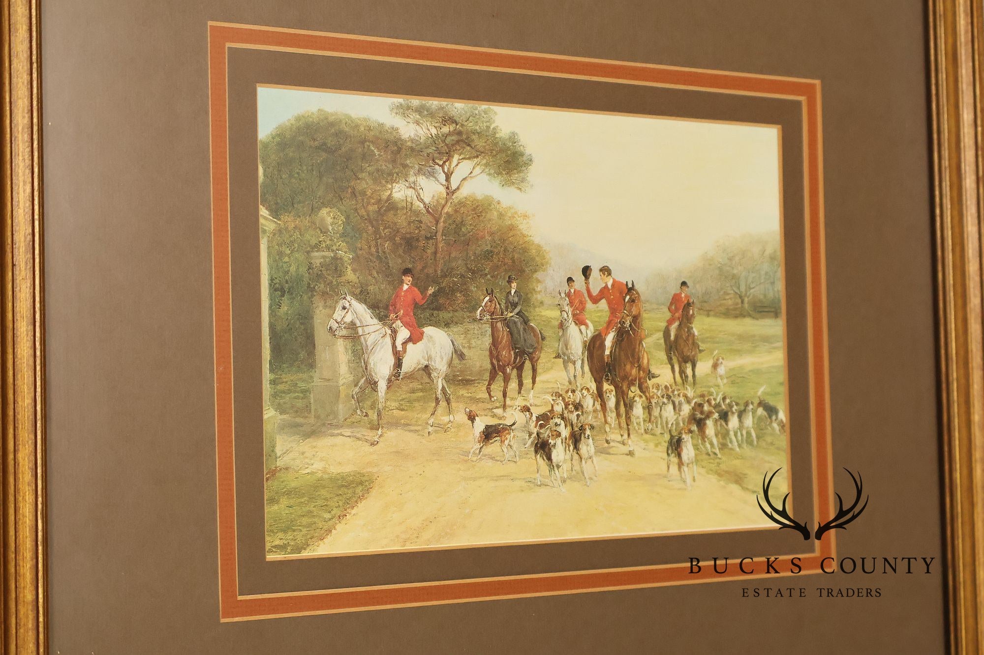 Set of Four Vintage Fox Hunt Scene Framed Prints