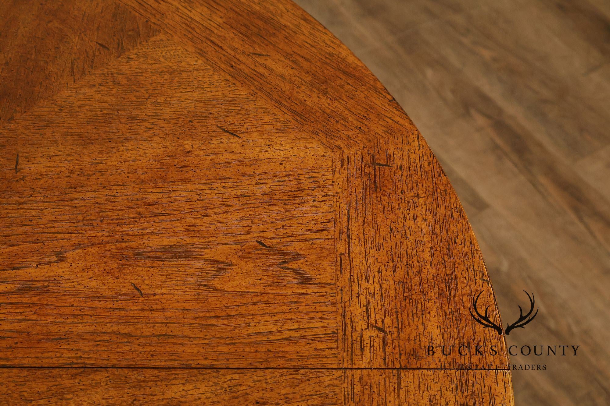 Drexel 'Woodbriar' Campaign Style Round Expandable Dining Table