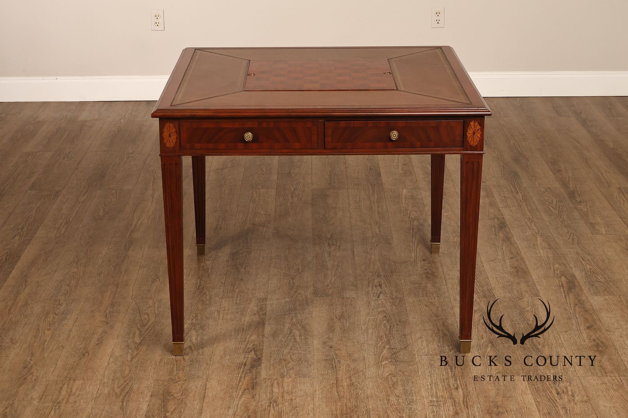 Scarborough House Federal Style Inlaid Mahogany Square Game Table