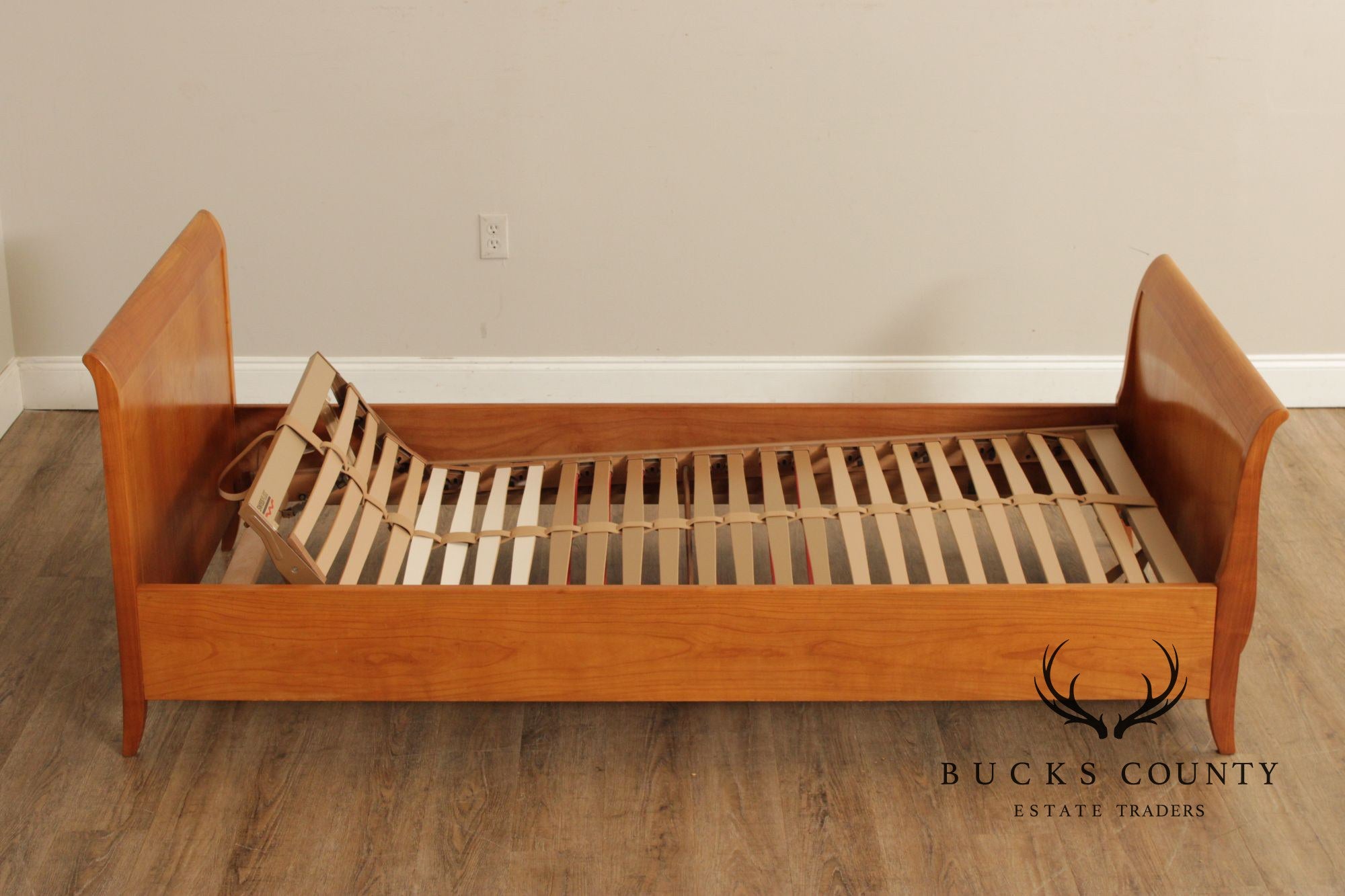 Vintage Pair of Cherry Twin Sleigh Beds