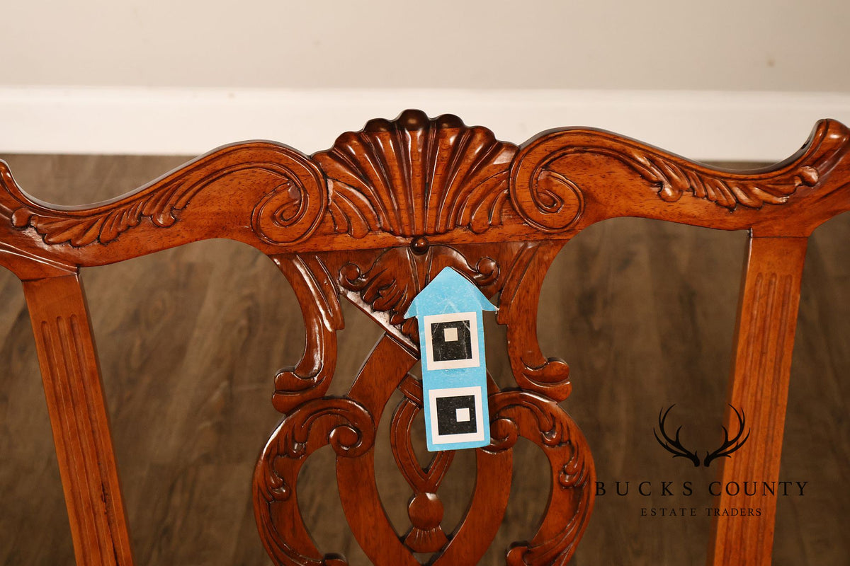 Chippendale Style Set Of 4 Carved Mahogany Side Dining Chairs