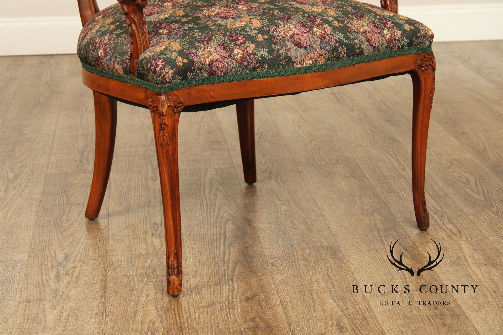 Regency Style Pair of Carved Parlor Armchairs