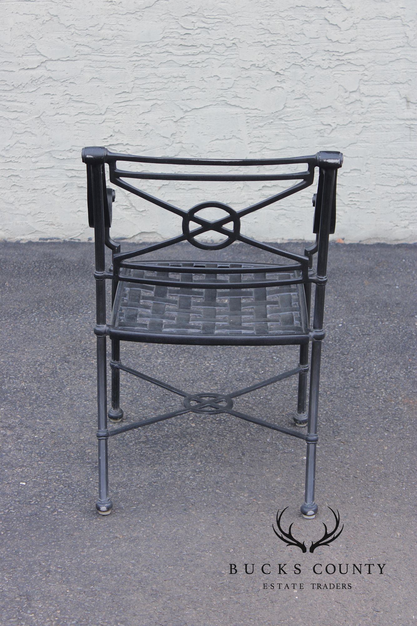 Woodard Delphi Collection Cast Aluminum Outdoor Patio Dining Table With Six Chairs Set