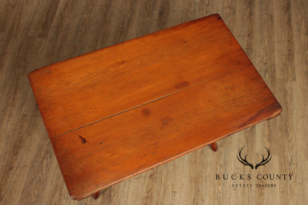 Antique Primitive Pine Dough Box Table With Removable Top