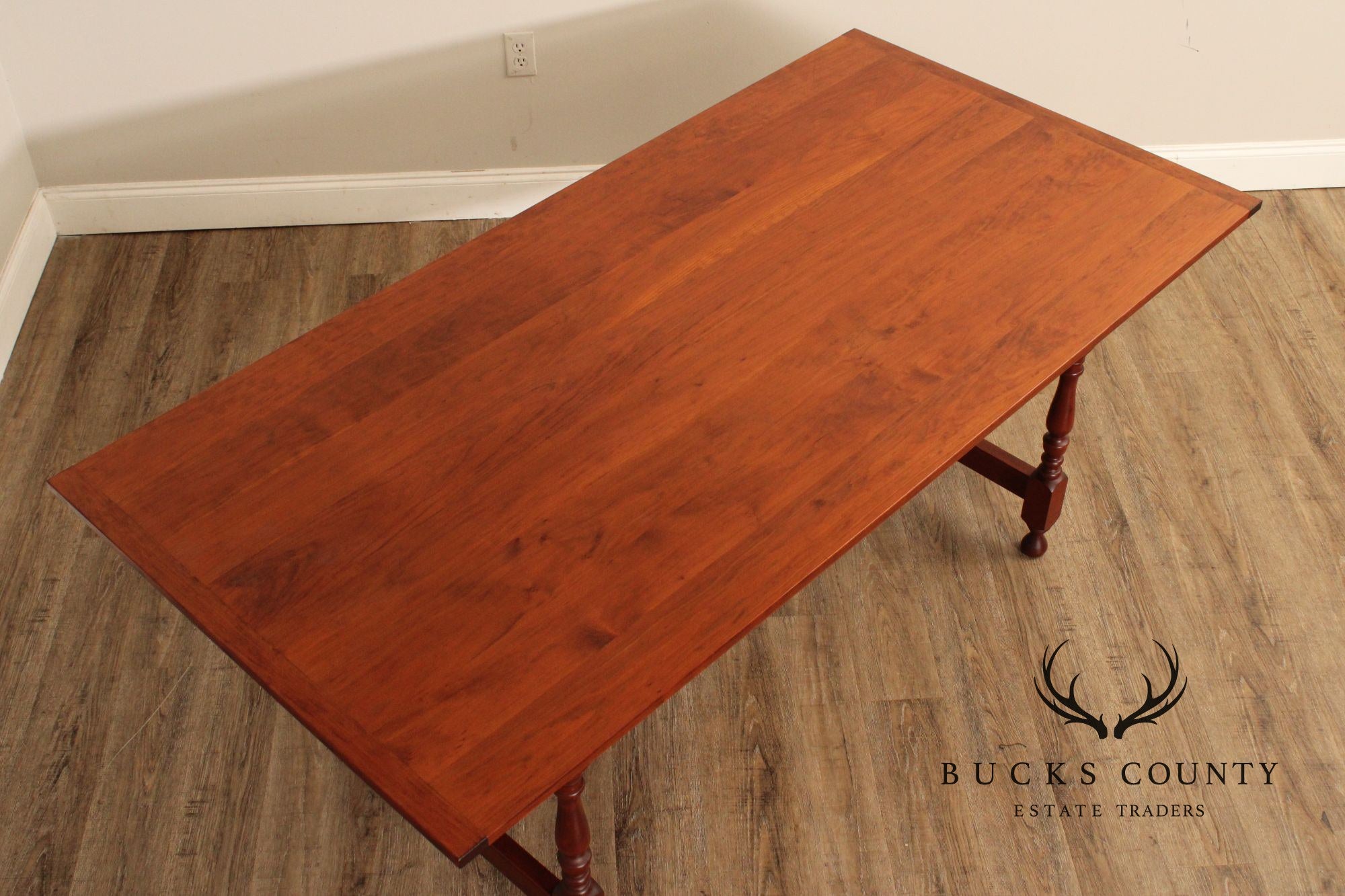 J.L. Treharn Custom Cherry Farmhouse Extendable Dining Table