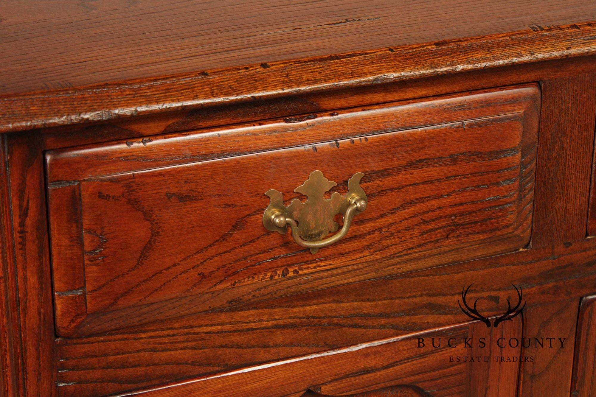 Bevan Funnell English Carved Oak Buffet Sideboard