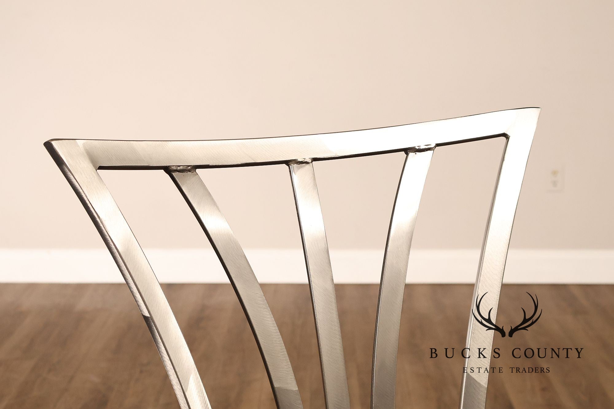 Shaver Howard Modern Style Set Of Eight Brushed Steel Dining Chairs