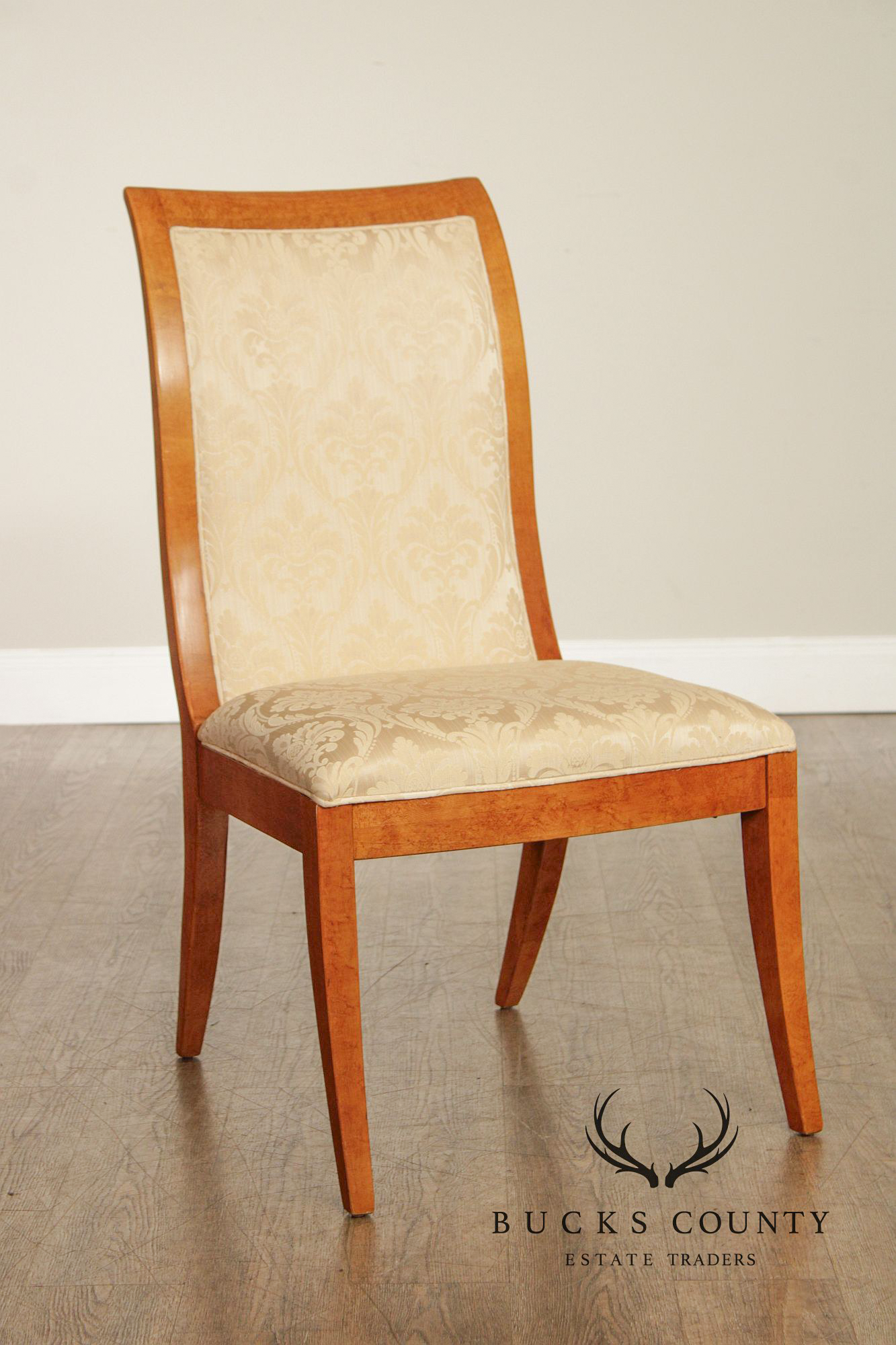 Hickory White Empire Style Set of Eight Maple Dining Chairs