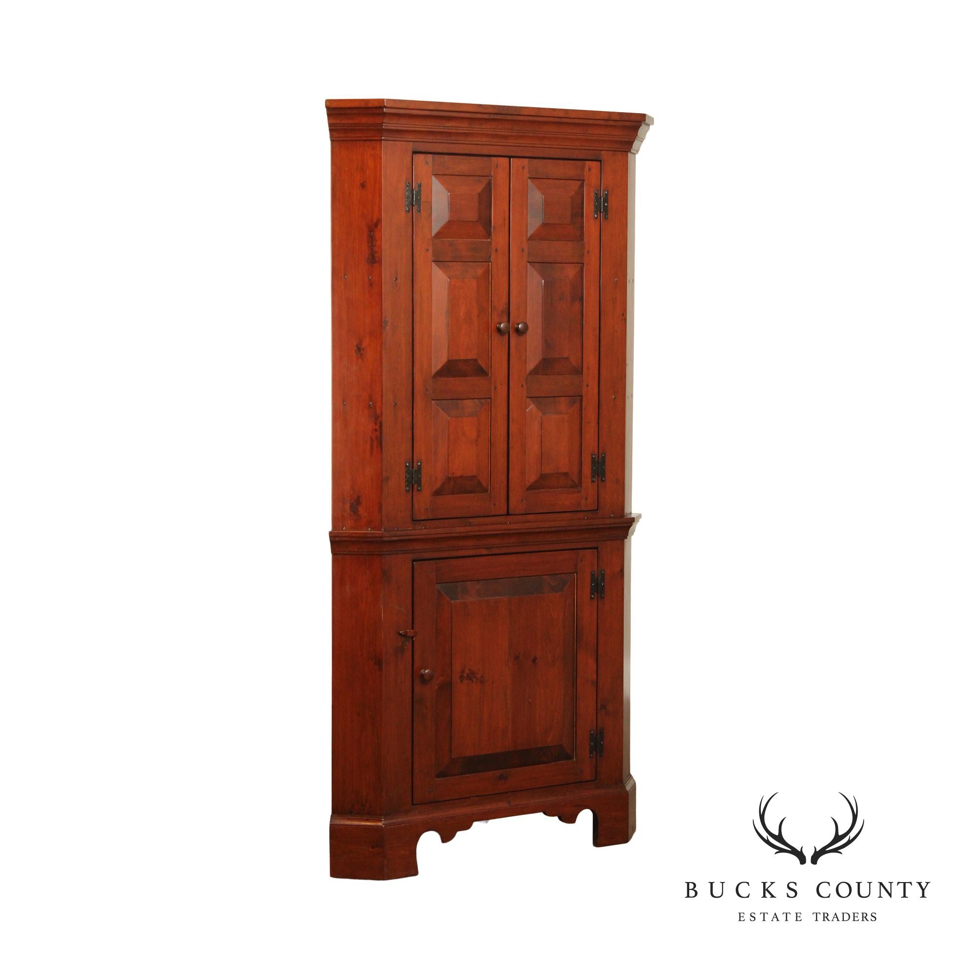 Custom Quality Early American Style Pine Corner Cabinet
