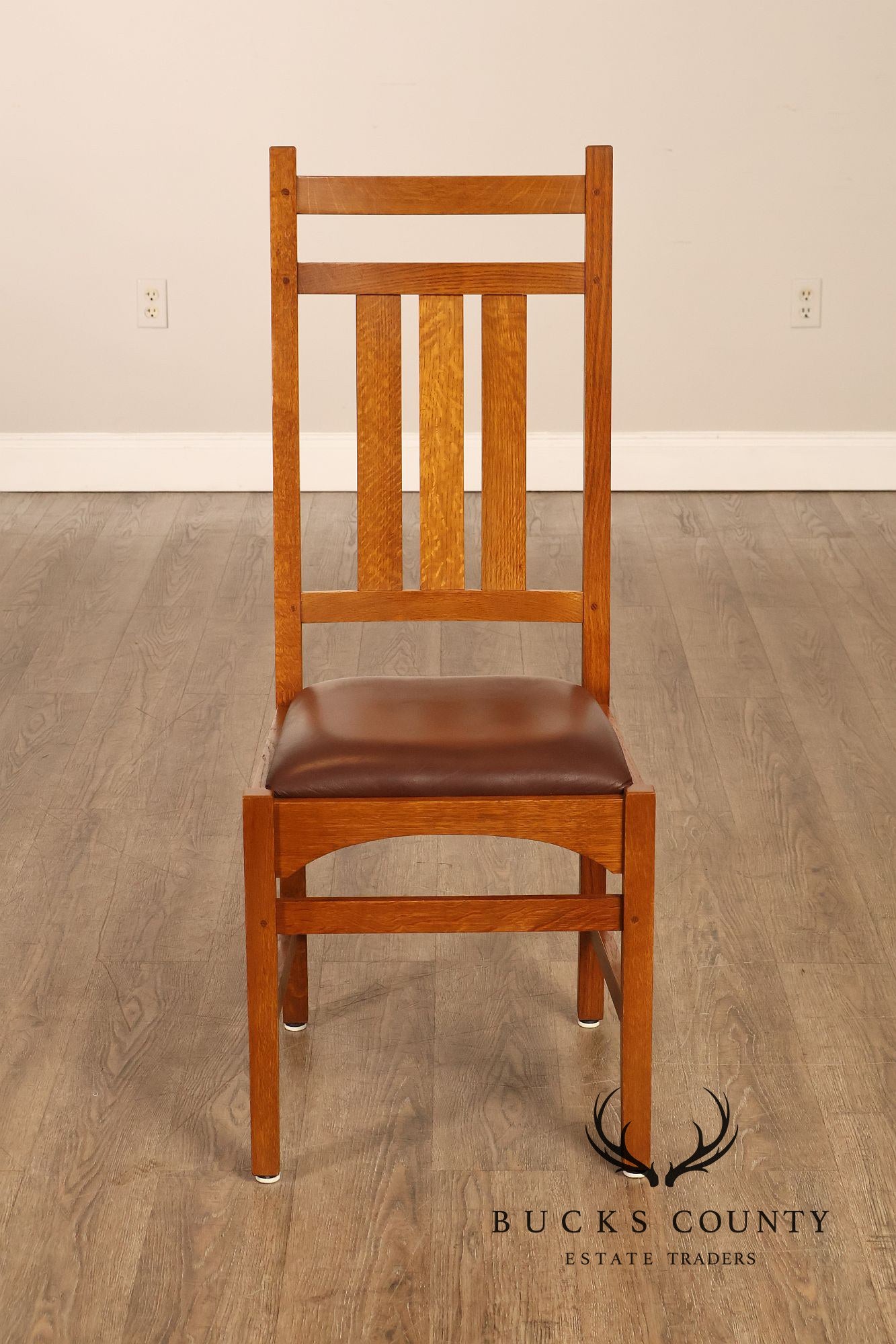 Stickley Mission Collection Set of Six Harvey Ellis Oak Dining Chairs