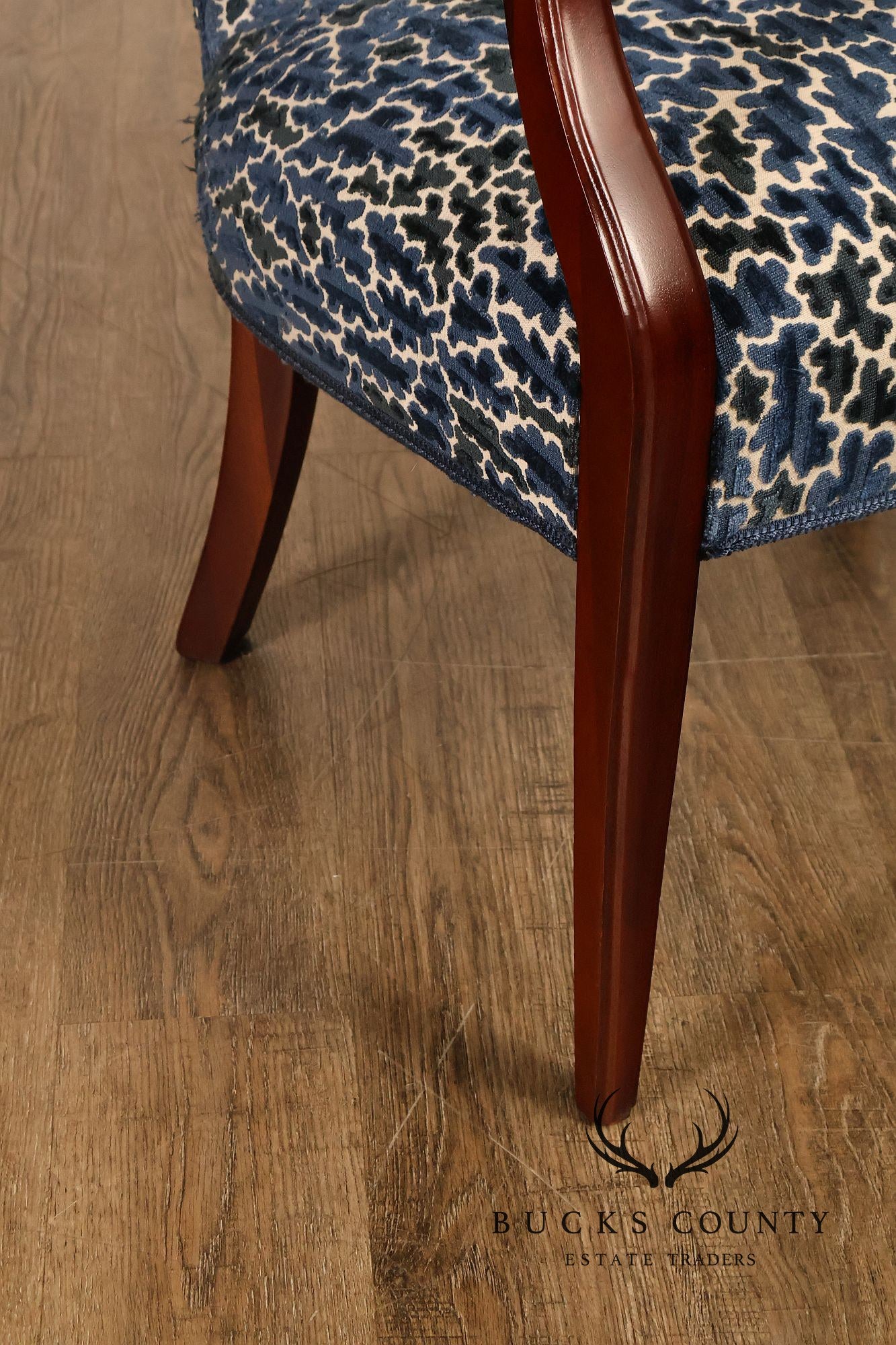 Contemporary Pair of Upholstered Dining Armchairs
