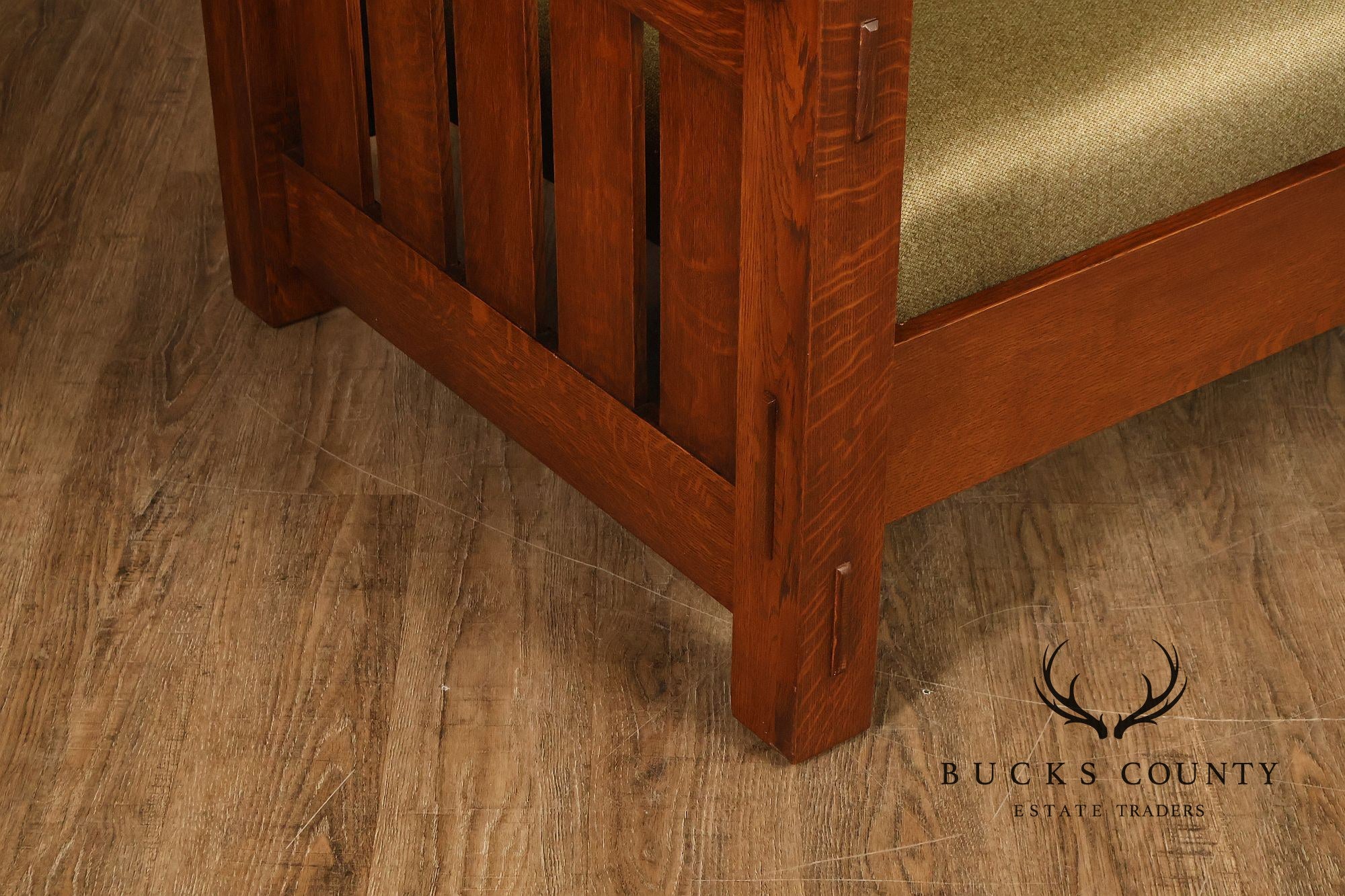 Custom Quality Mission Style Oak Settle Sofa