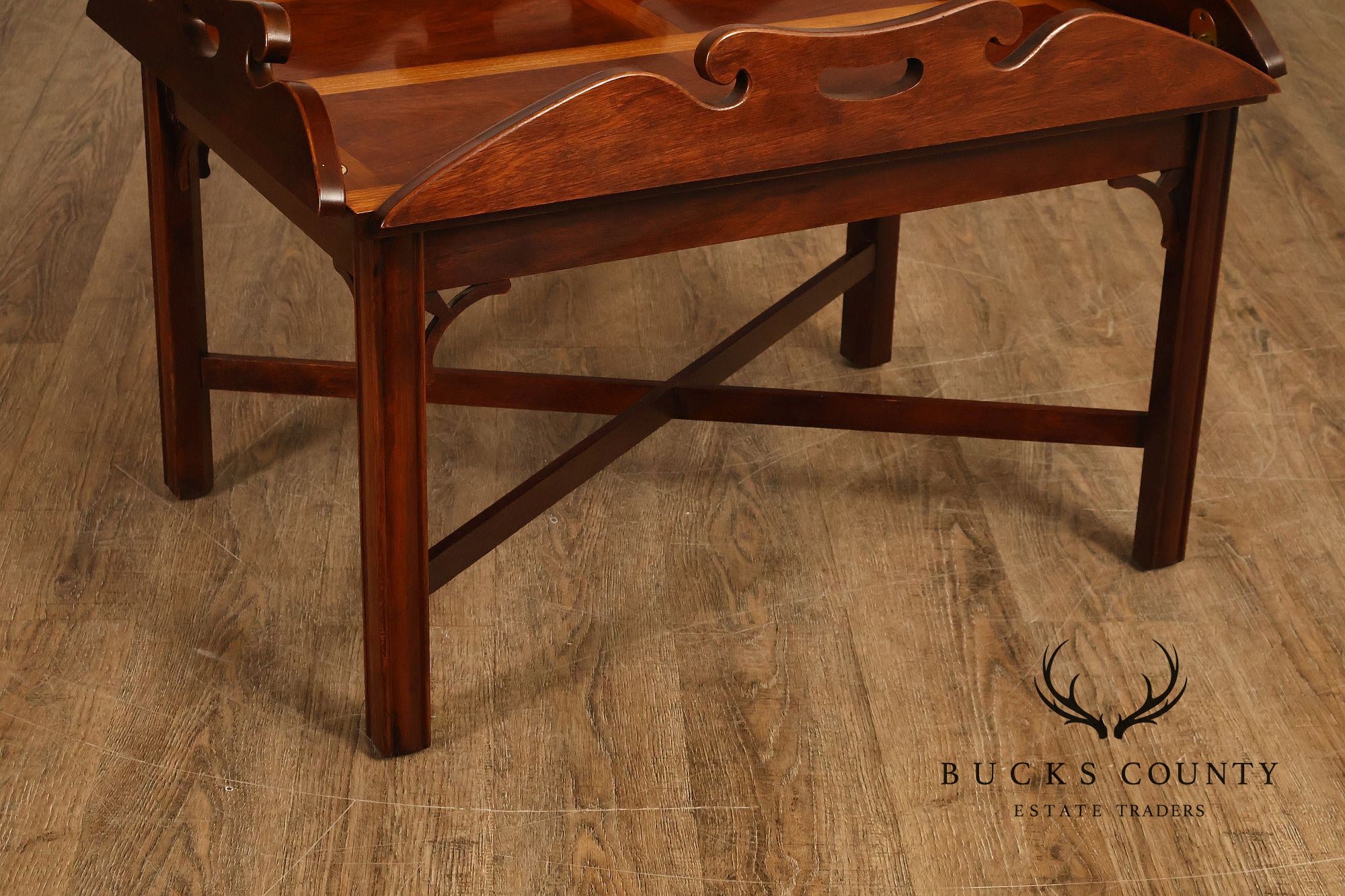 Chippendale Style Mahogany Butler's Tray Table