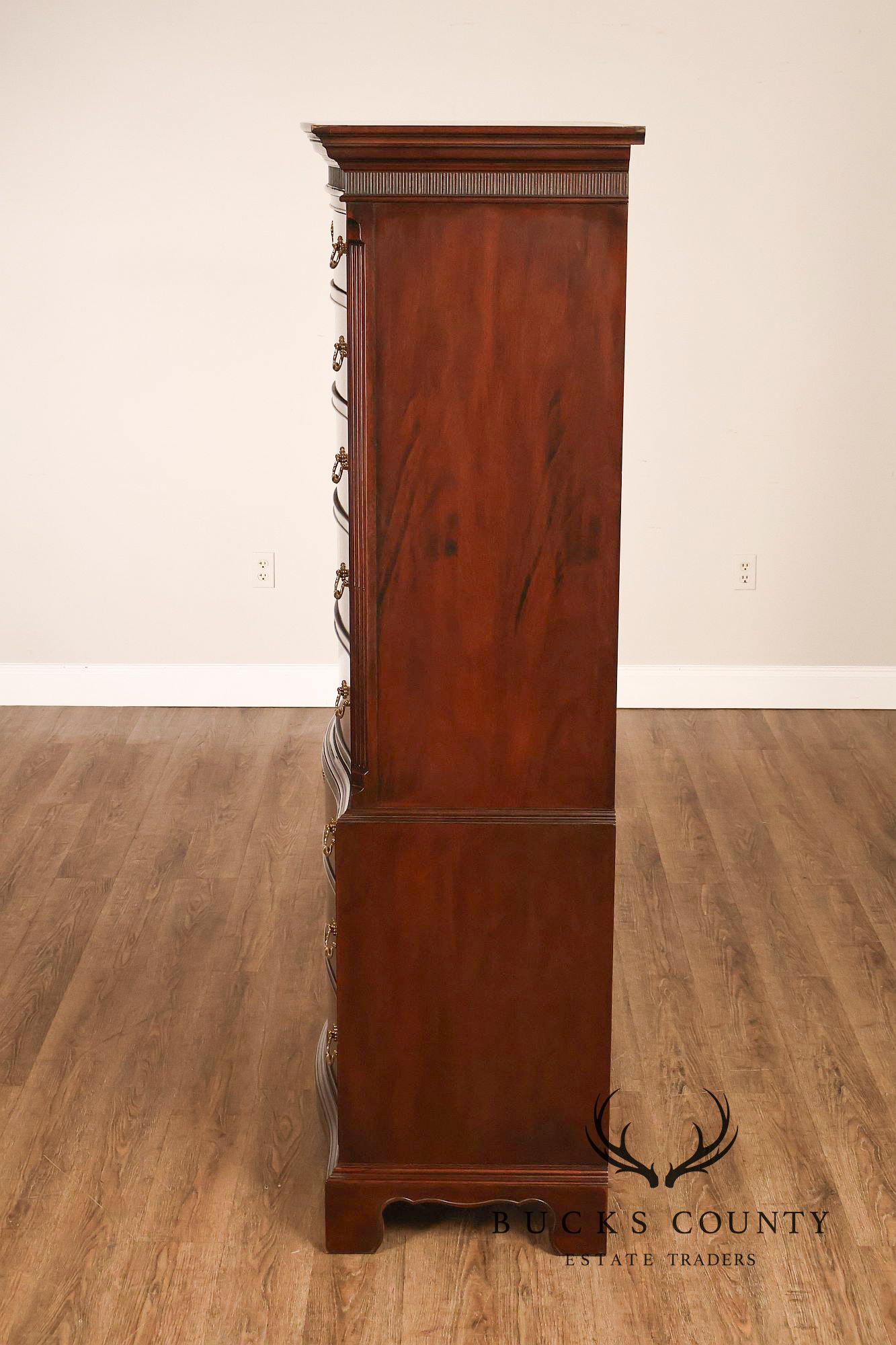 Drexel Heritage Chippendale Style Mahogany Eight Drawer Tall Chest