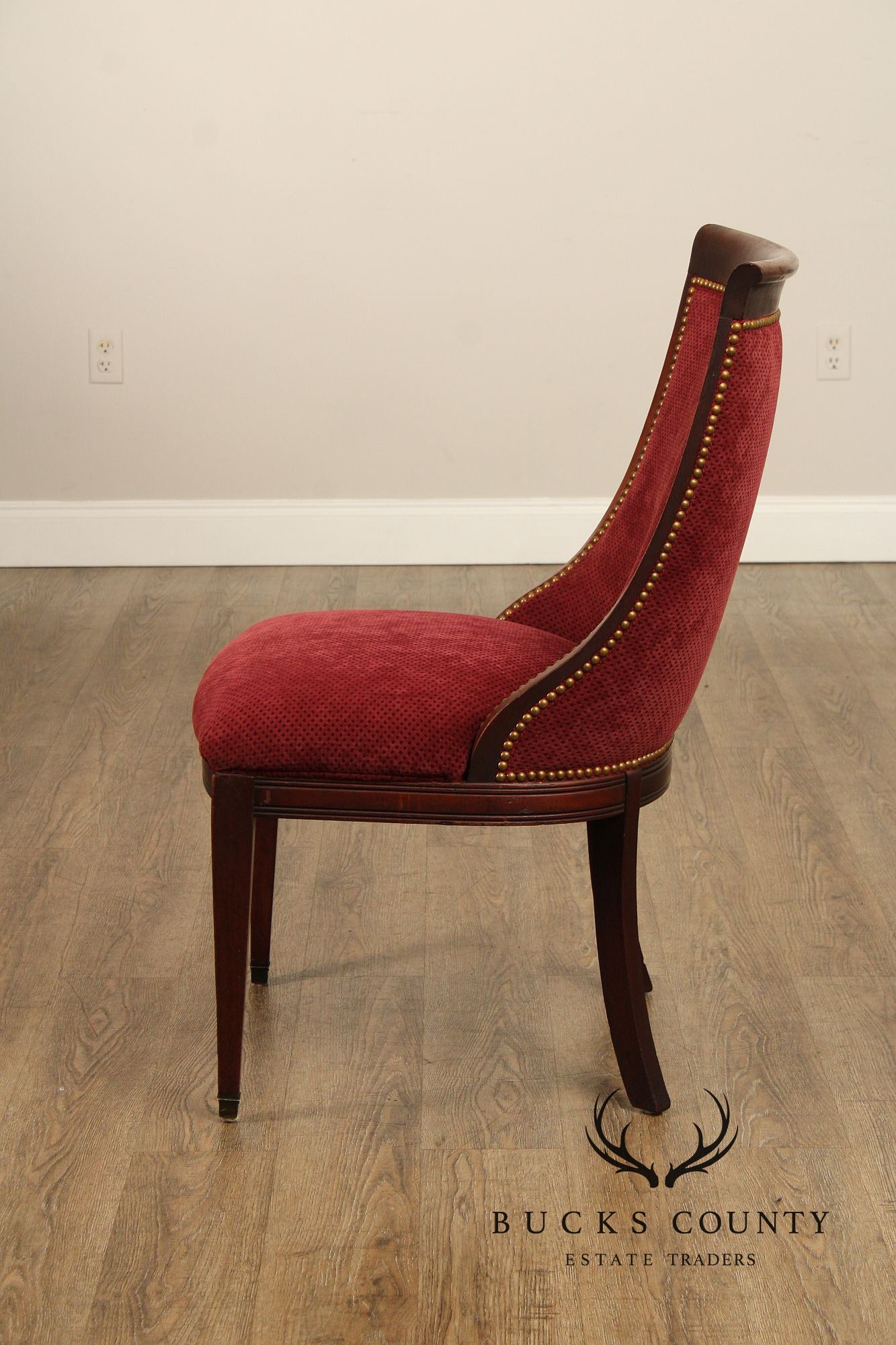 French Empire Mahogany Gondola Side Chair