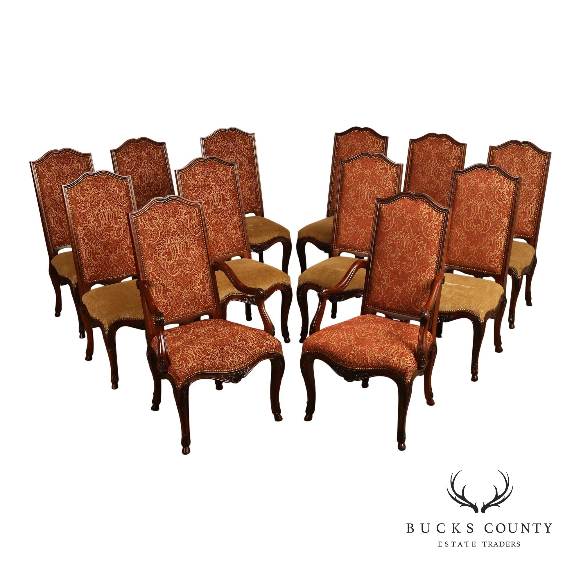 Henredon French Louis XV Style Set of Twelve Dining Chairs