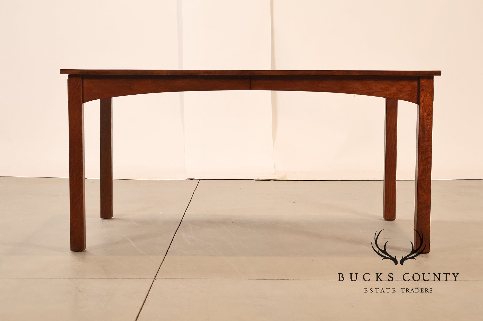 Stickley Mission Collection Harvey Ellis Inlaid Oak Extendable Dining Table