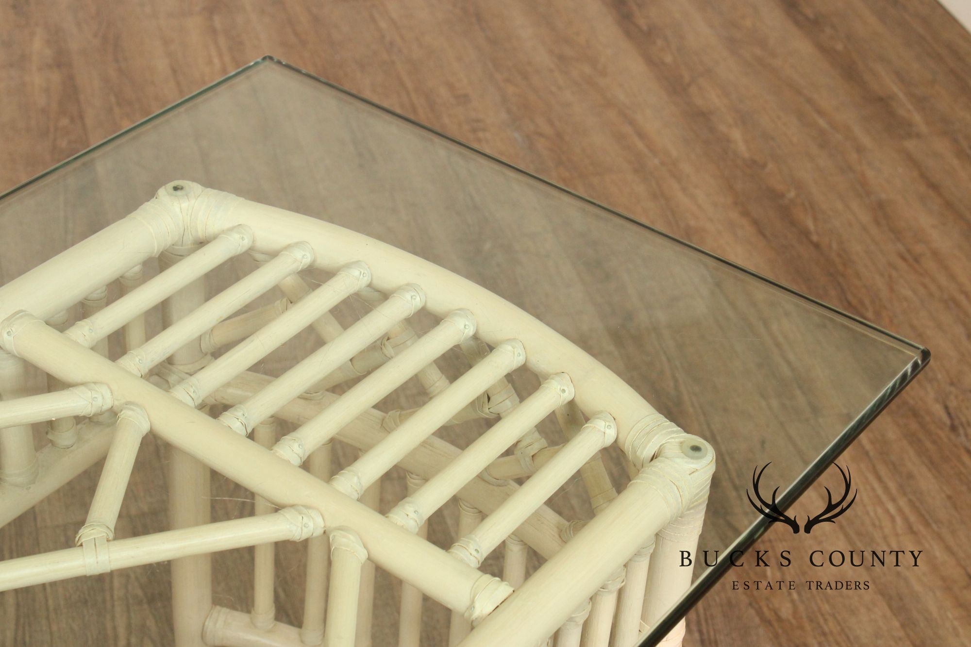 Ficks Reed Glass Top Rattan Console