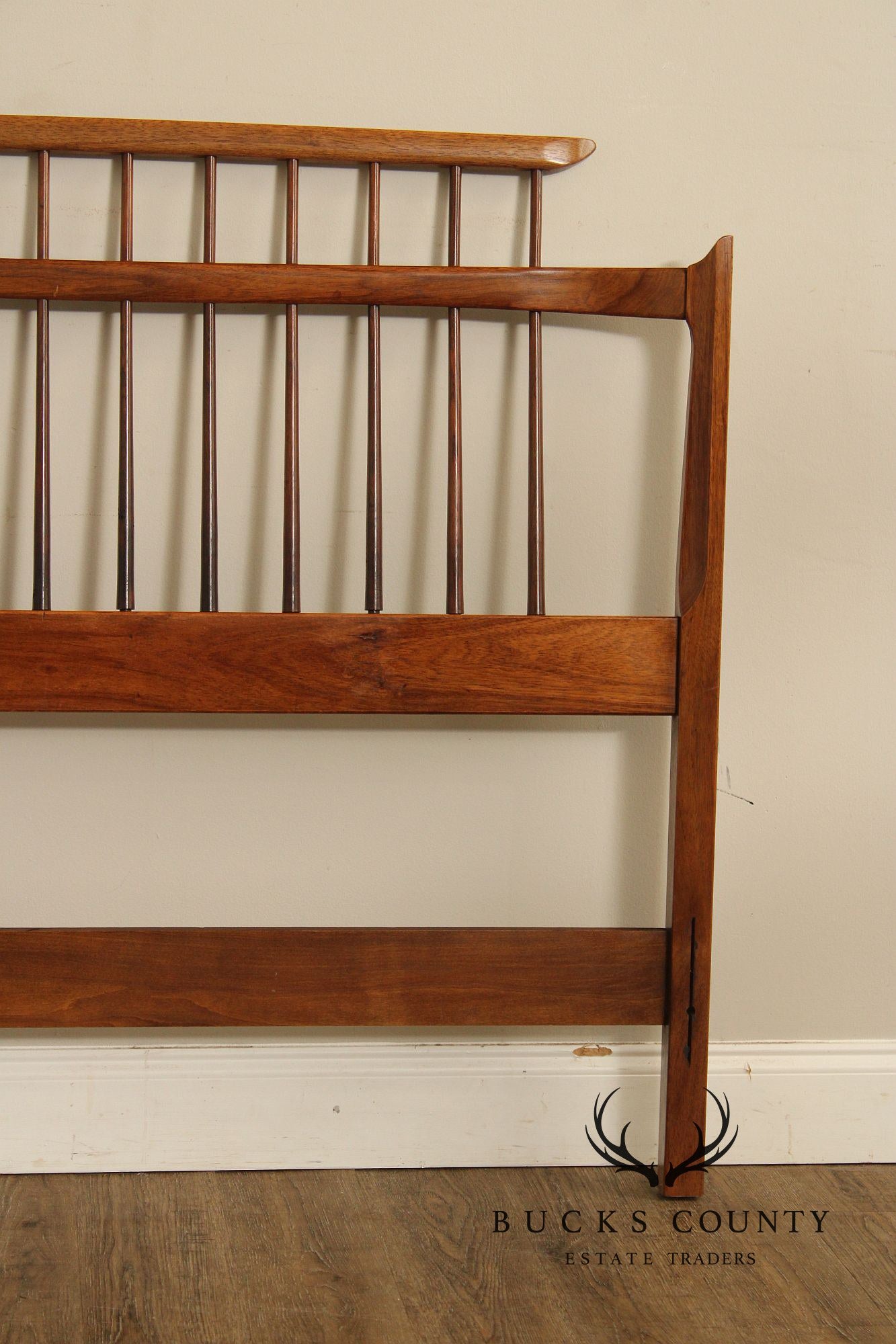 Thomasville Mid Century Modern Black Walnut Full Size Headboard