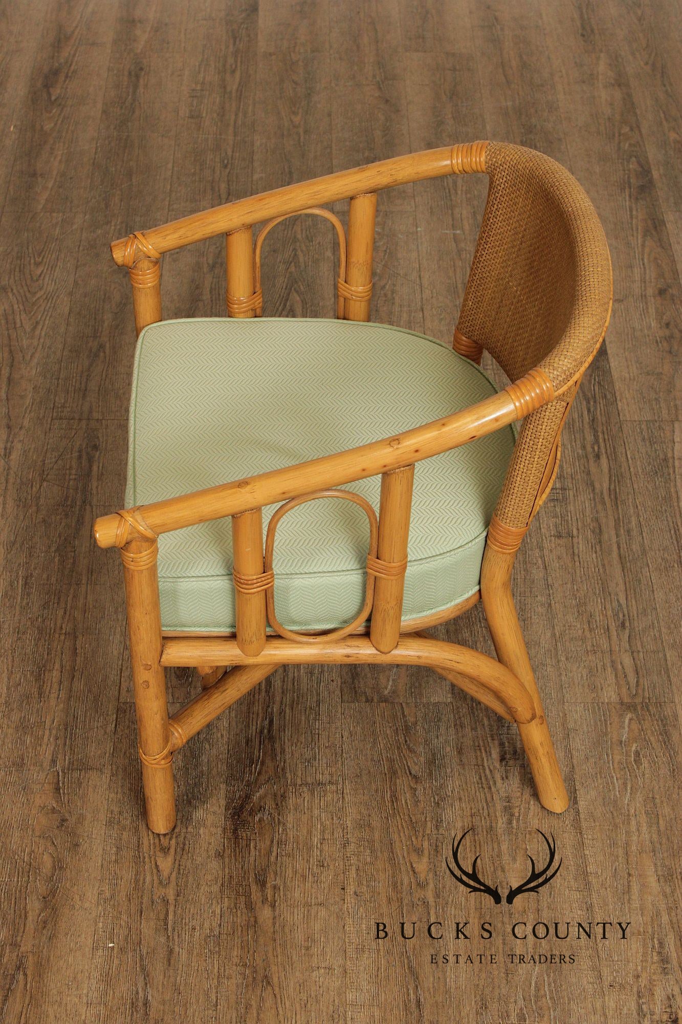 Hollywood Regency Rattan Lounge Chair