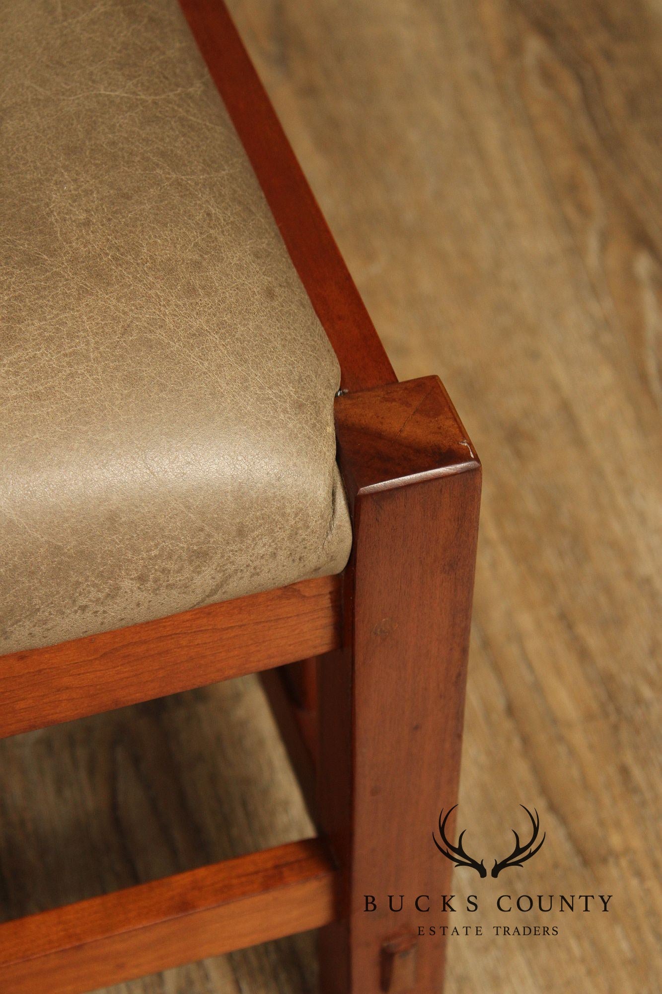 Stickley Mission Collection Cherry and Leather Footstool