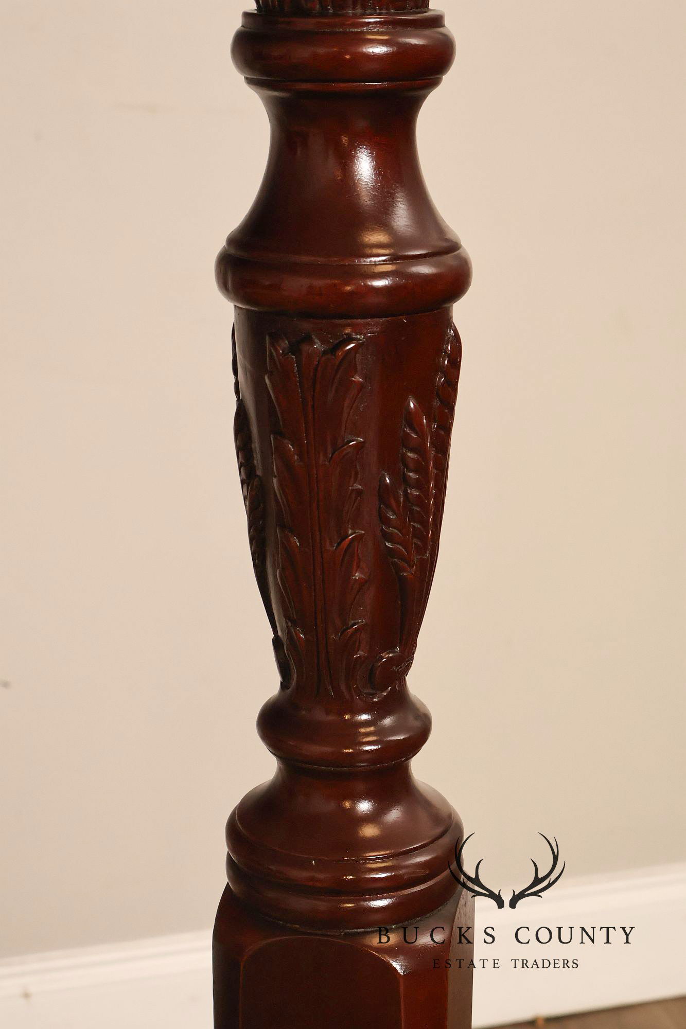 Craftique Mebane Rice Traditional Mahogany King Four Poster Bed