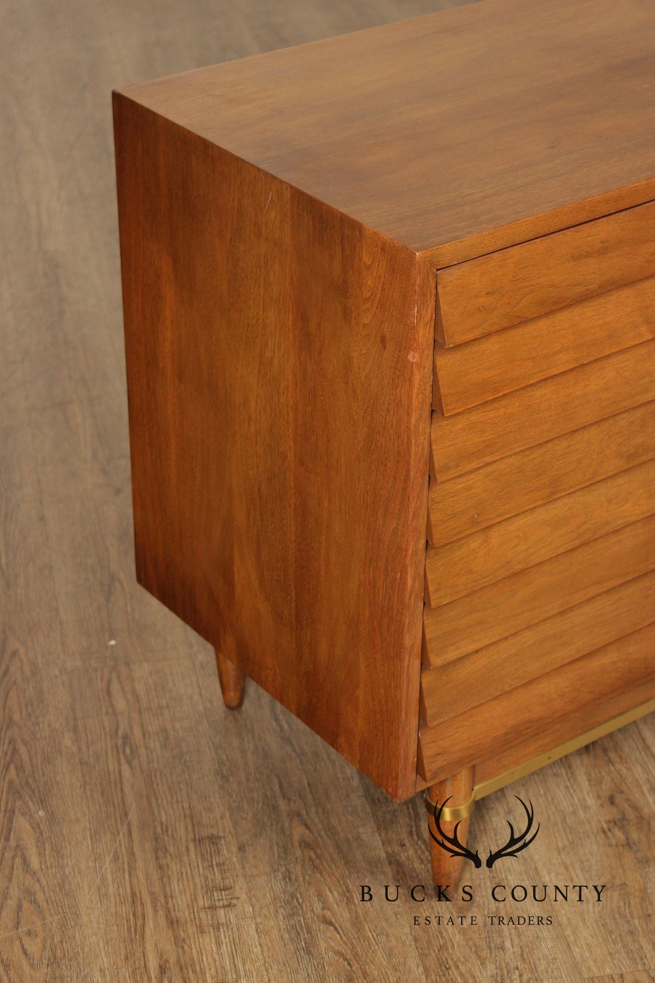 Merton Gershun For American Of Martinsville Mid-Century Modern Walnut Louvered Dresser Chest