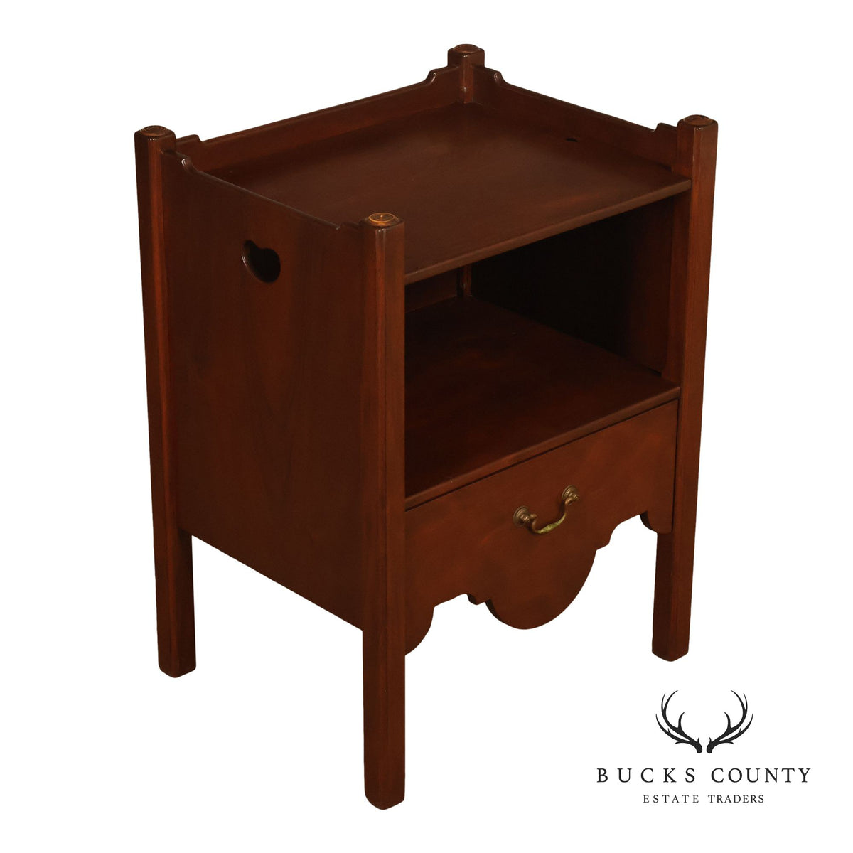 Custom Made Traditional One-Drawer Bedside Nightstand By Mark A. Krebs
