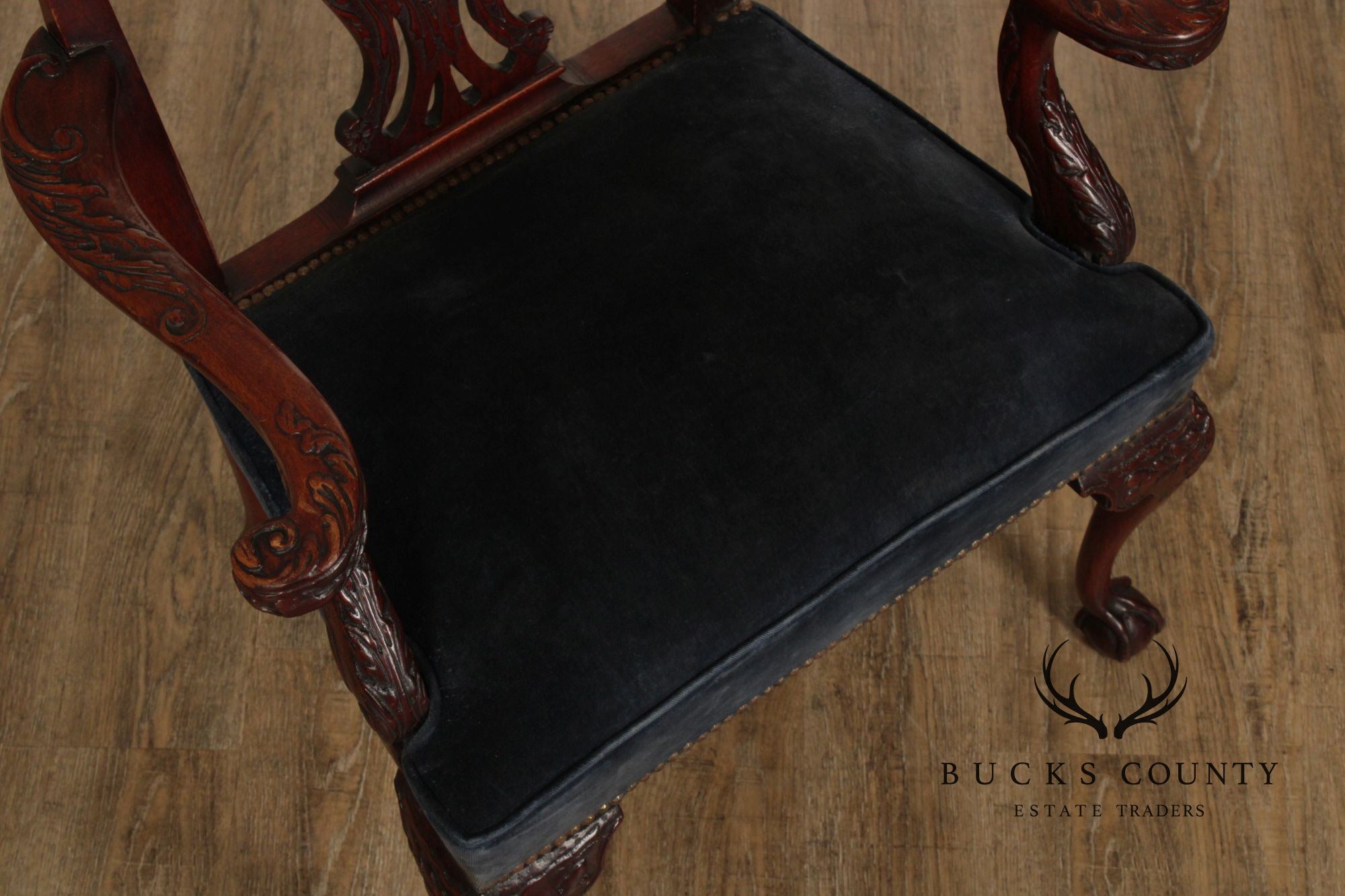 Chippendale Style Carved Mahogany Armchair