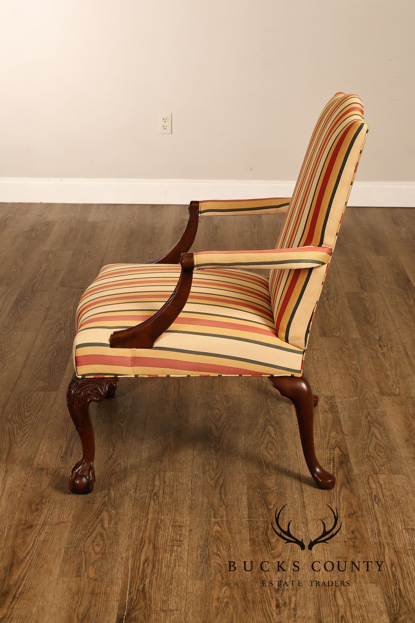 Southwood Chippendale Style Pair of Carved Mahogany Armchairs
