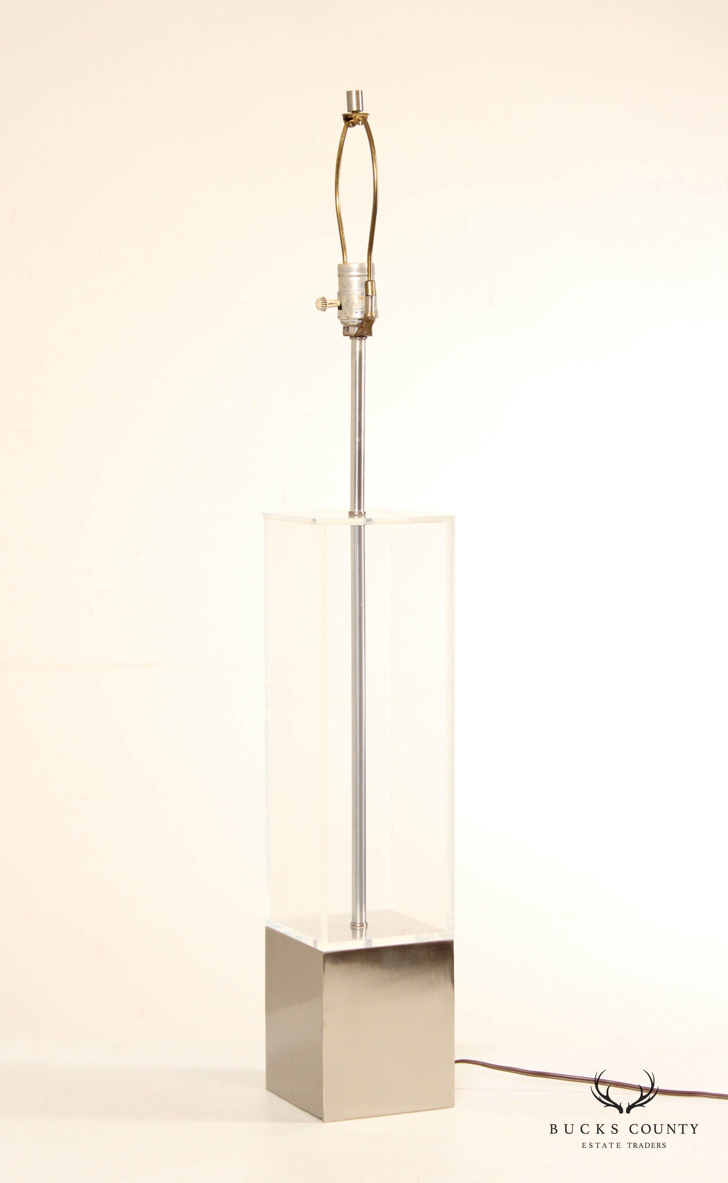 Mid Century Modern Pair Lucite Table Lamps