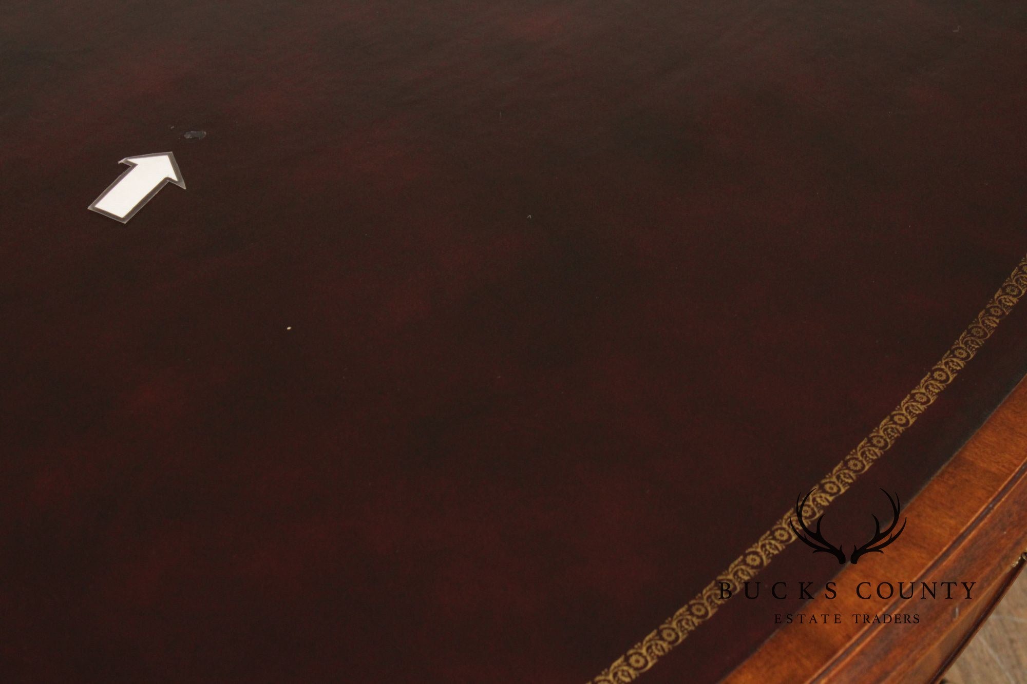 E.J. Victor Regency Style Mahogany Leather Top Oval Partners Desk Writing Table
