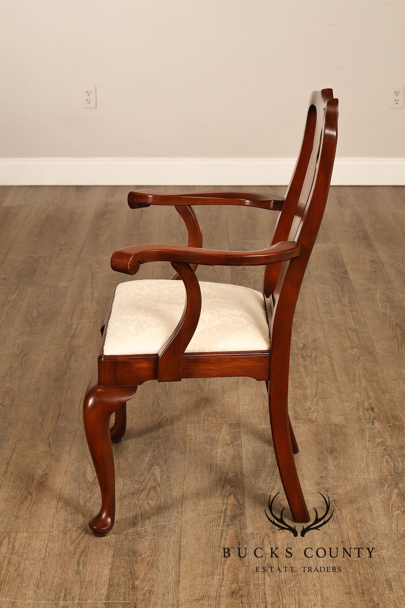 Henkel Harris Queen Anne Style Cherry Armchair