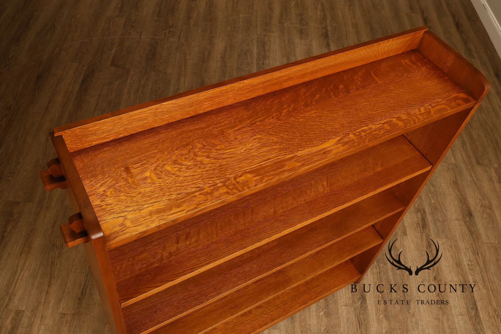 Stickley Mission Collection Oak Open Double Bookcase