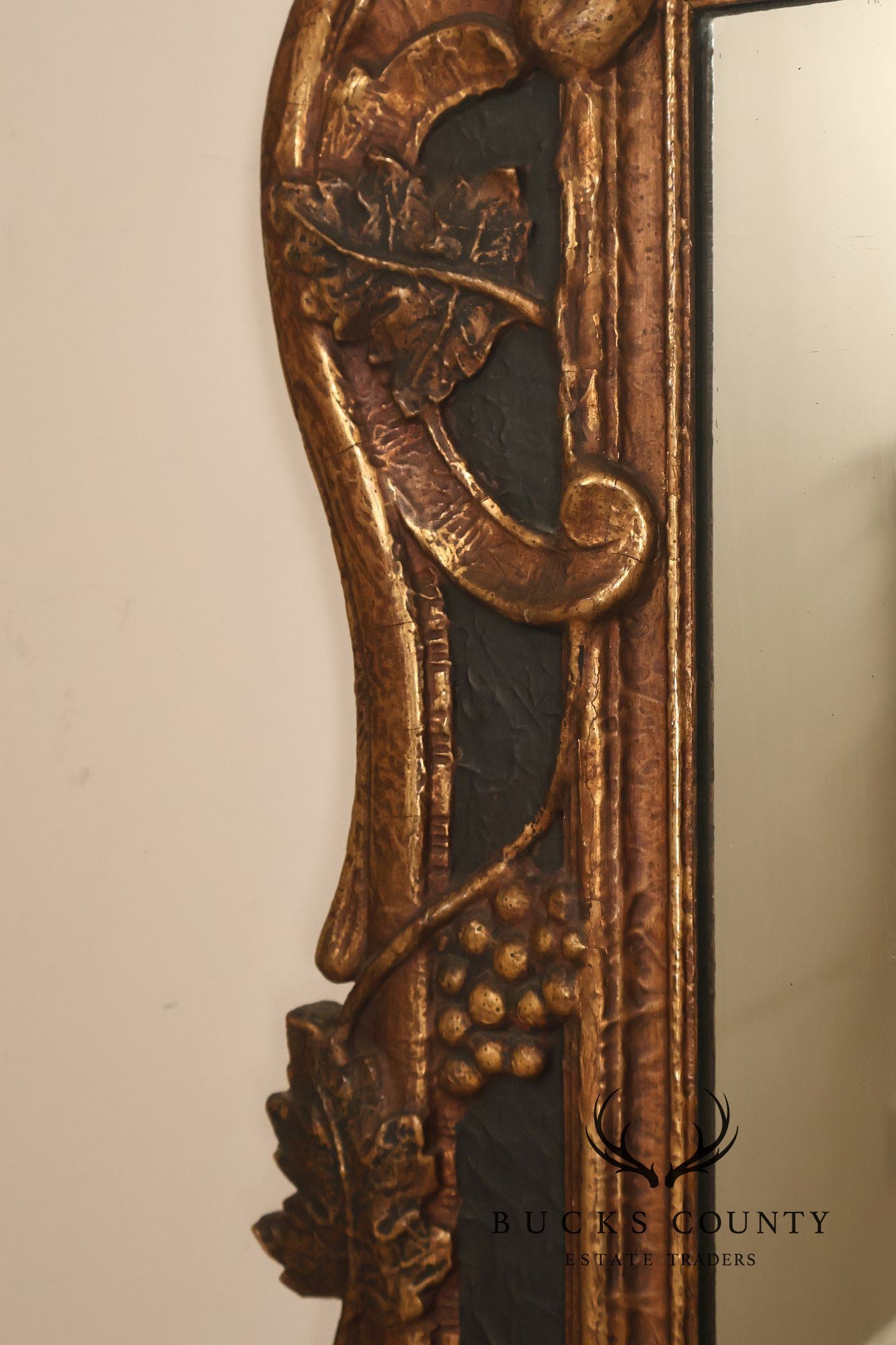 Antique Italian Baroque Style Relief Carved Mirror