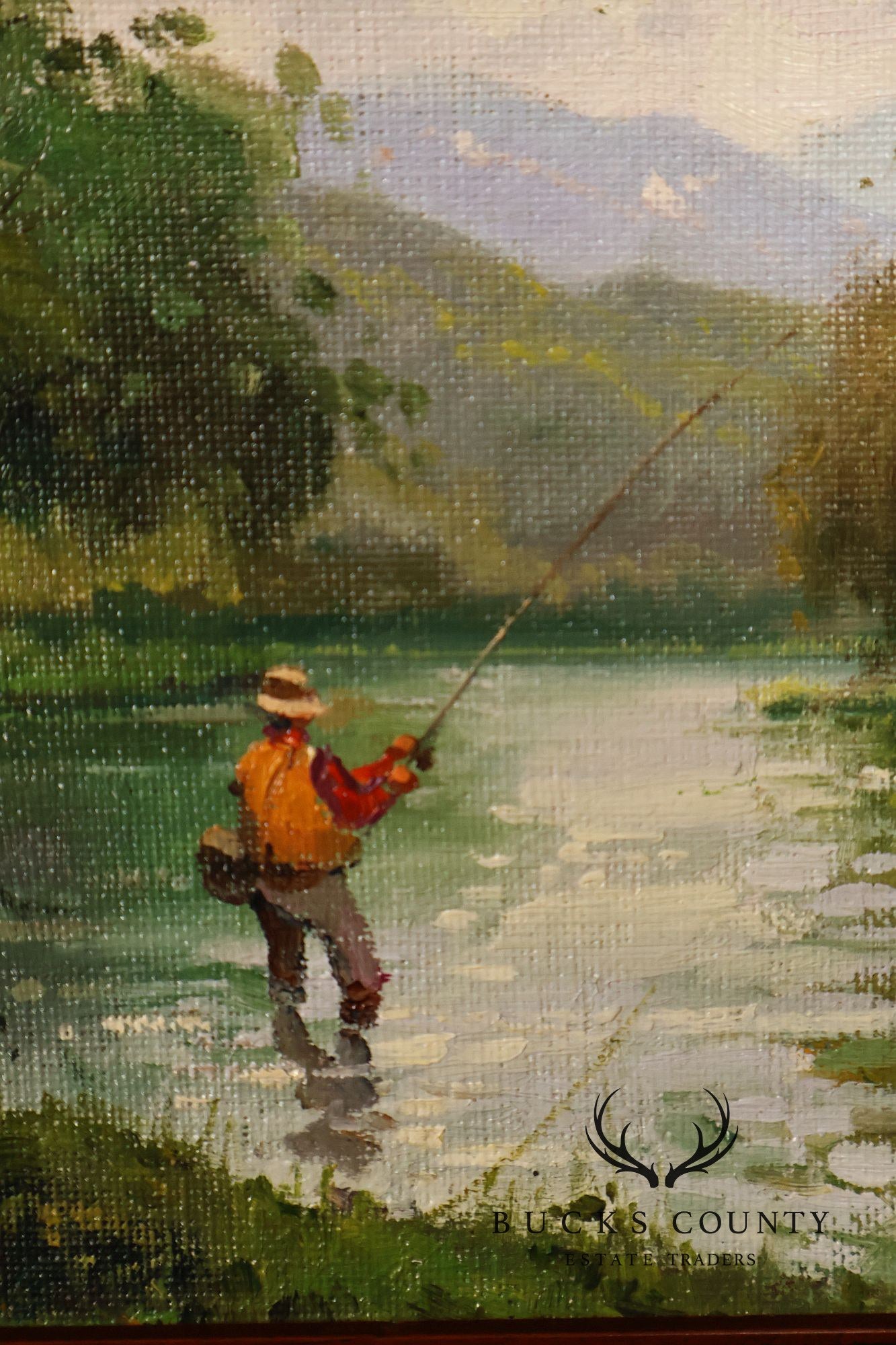Salvador Caballero Pair of Fishermen Paintings